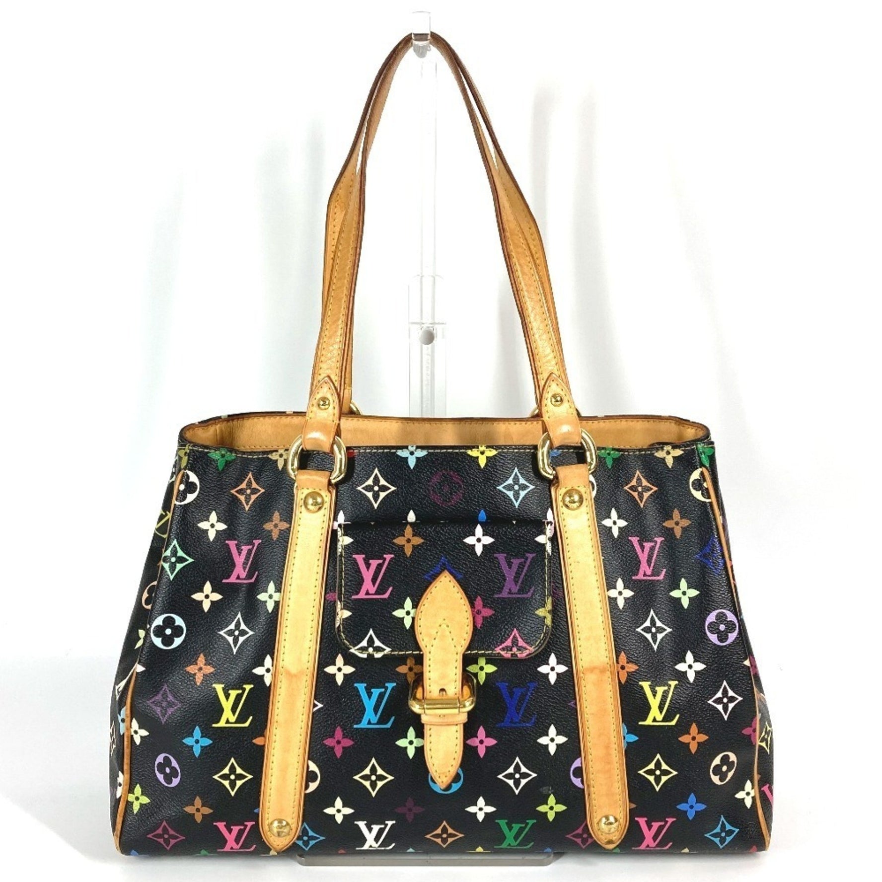 LOUIS VUITTON Monogram Multicolore Aurelia MM Tote/Shoulder Bag in Canvas, Noir/Black