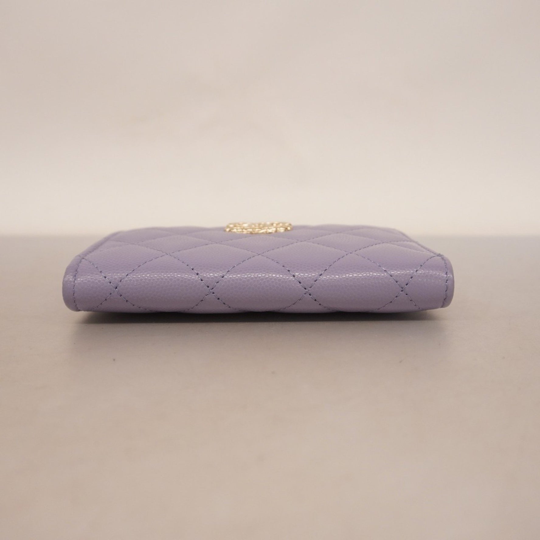 Chanel Matelasse Caviar Leather Wallet/Coin Case in Purple Champagne for Women