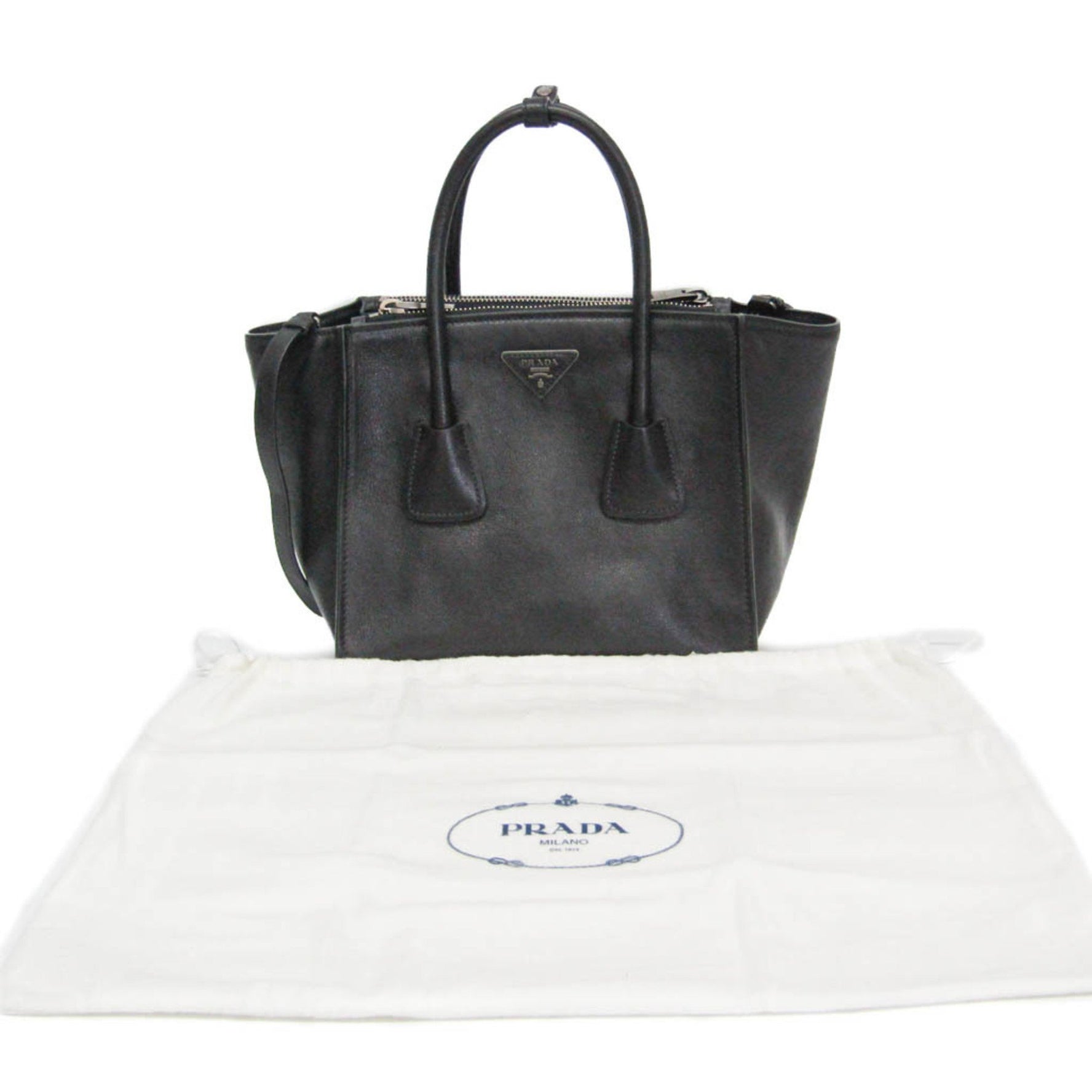 Prada Women's Leather Handbag,Shoulder Bag Nero