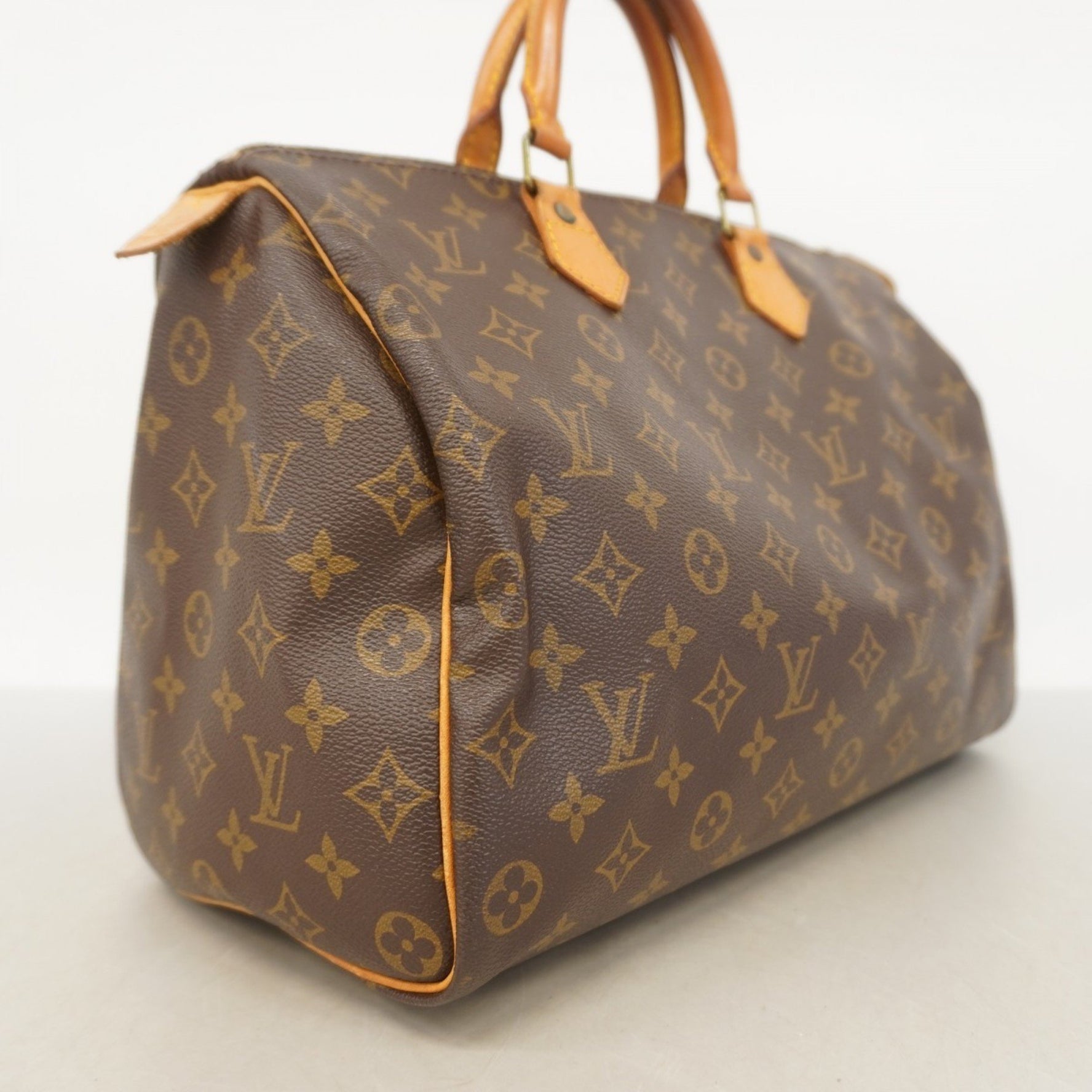 Louis Vuitton Monogram Speedy 35 Handbag M41107 Brown Women's