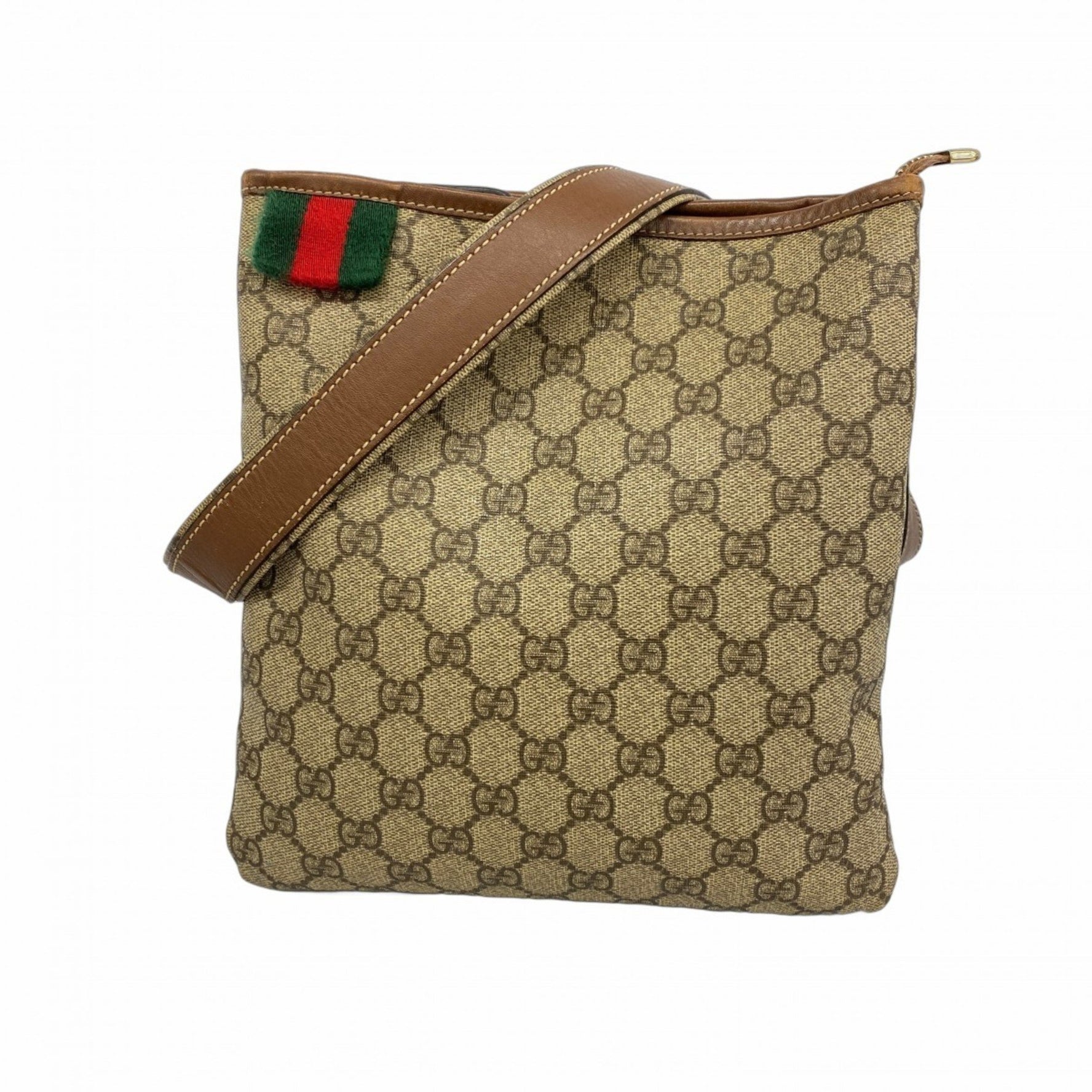 Gucci GG Supreme Shoulder Bag Beige Brown Champagne