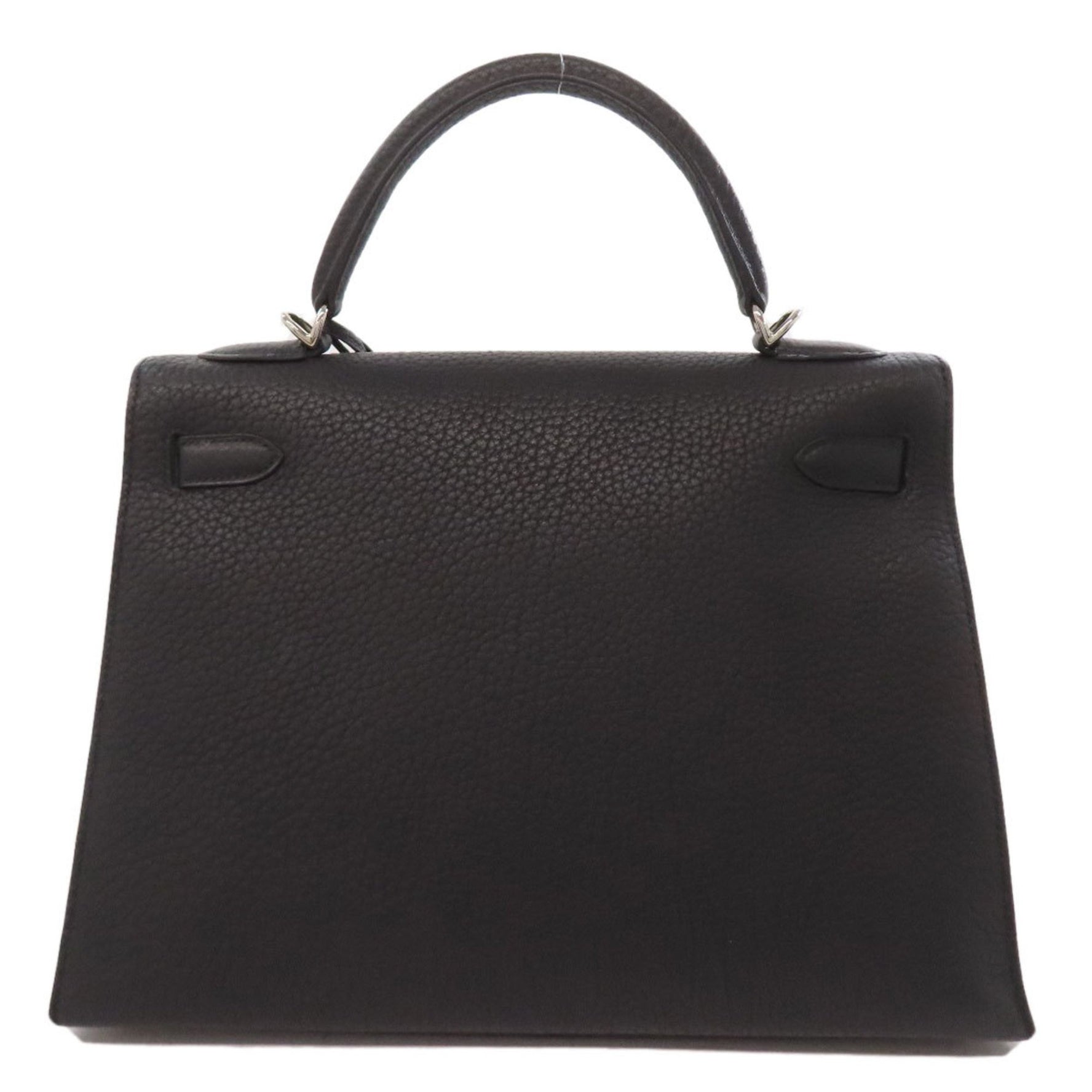 Hermes Hermès Kelly 32 Fjord Handbag with Silver Hardware and Outside Stitching