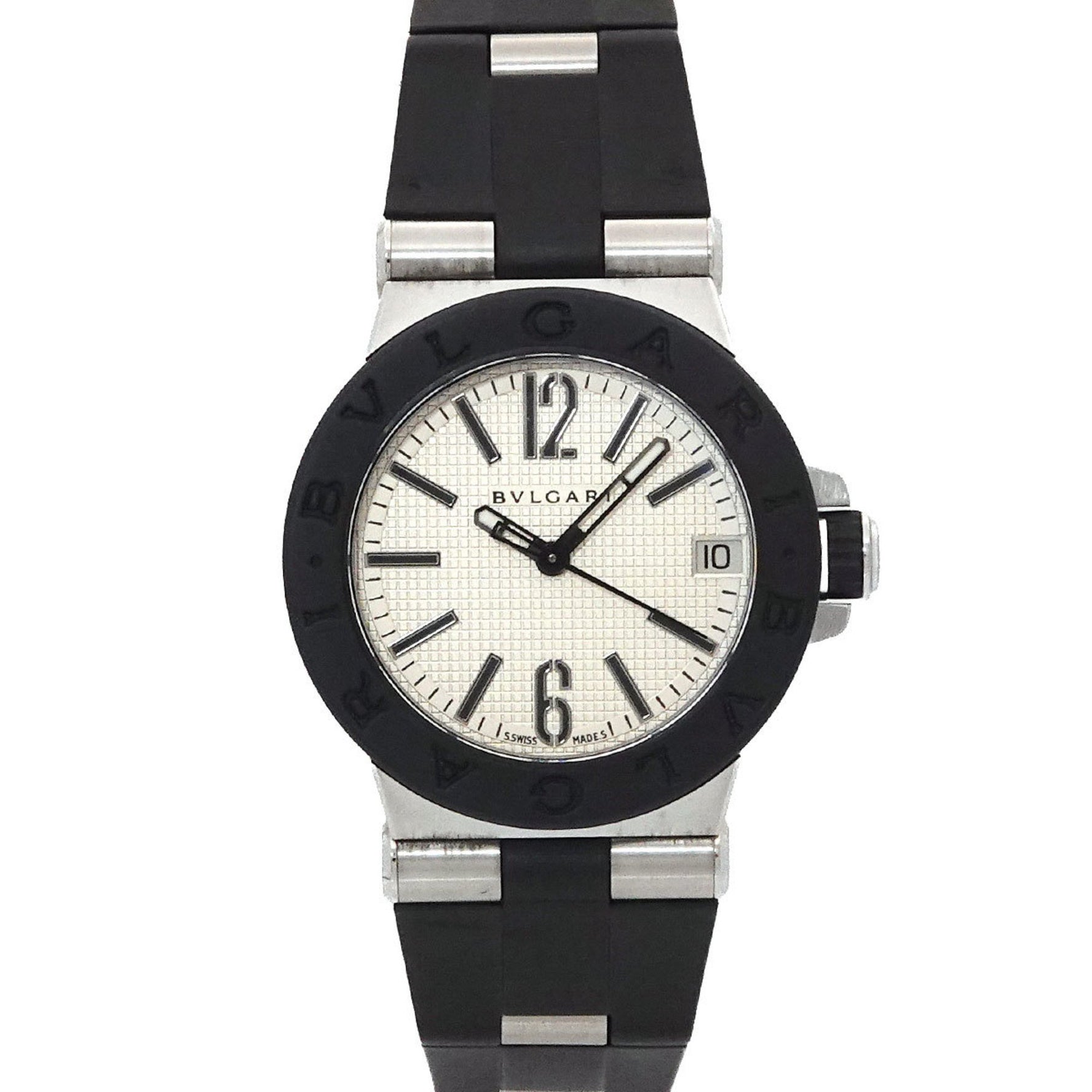 BVLGARI Diagono DG29SV Women's Watch with Date Display, Silver Quartz Movement