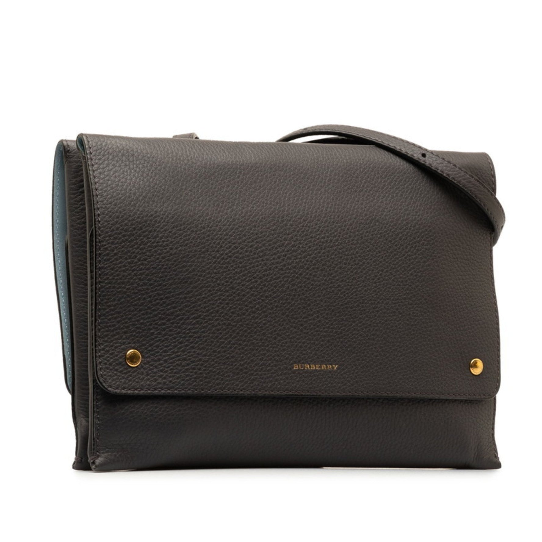 Burberry Shoulder Wallet Bag Black Leather Women's BURBERRY
