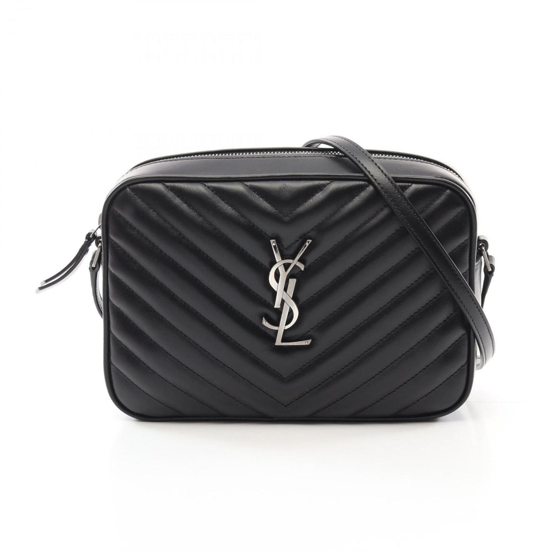 Saint Laurent LOU Monogram Camera Bag Shoulder Leather Women's Black 761554DV7041000