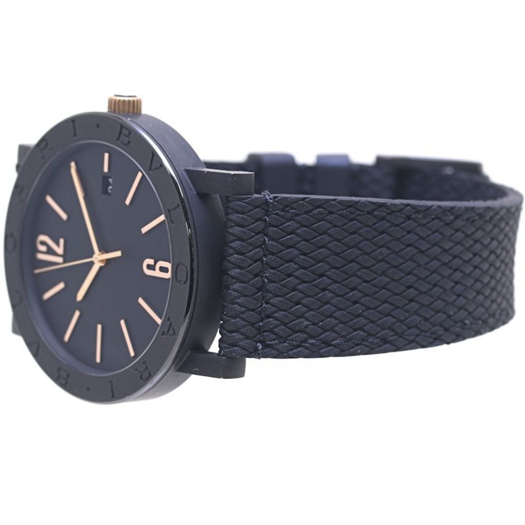 BVLGARI Solotempo Watch Stainless Steel x Rubber Wristwatch