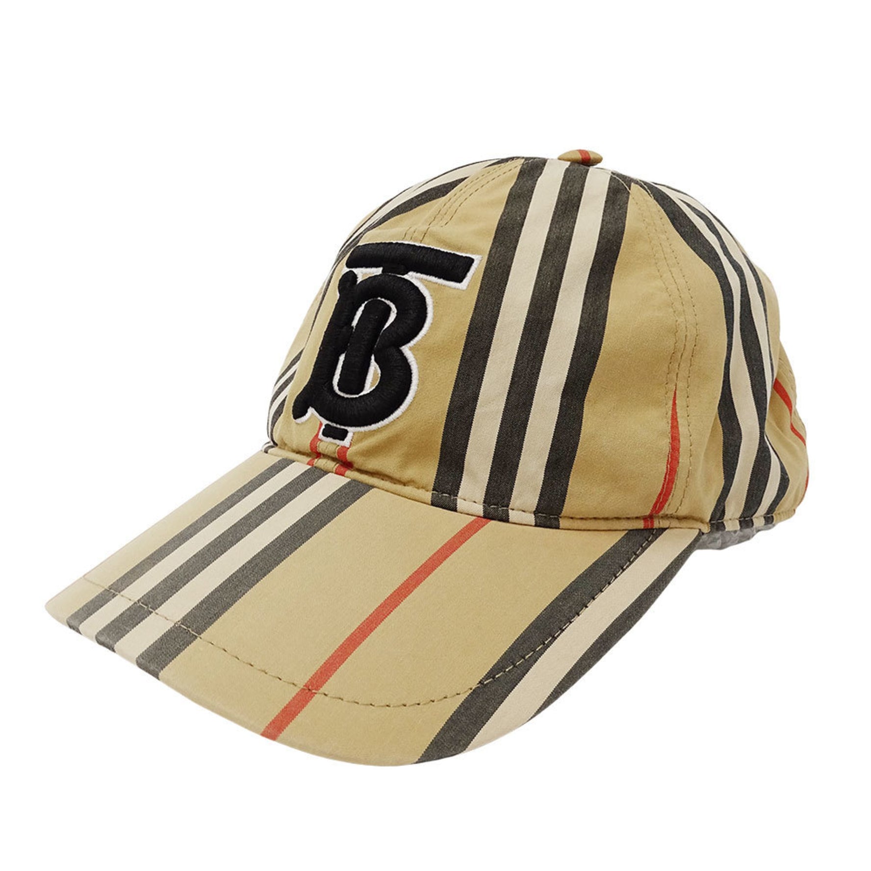Burberry Cotton Cap (Size M, with Logo and Stripe Pattern
