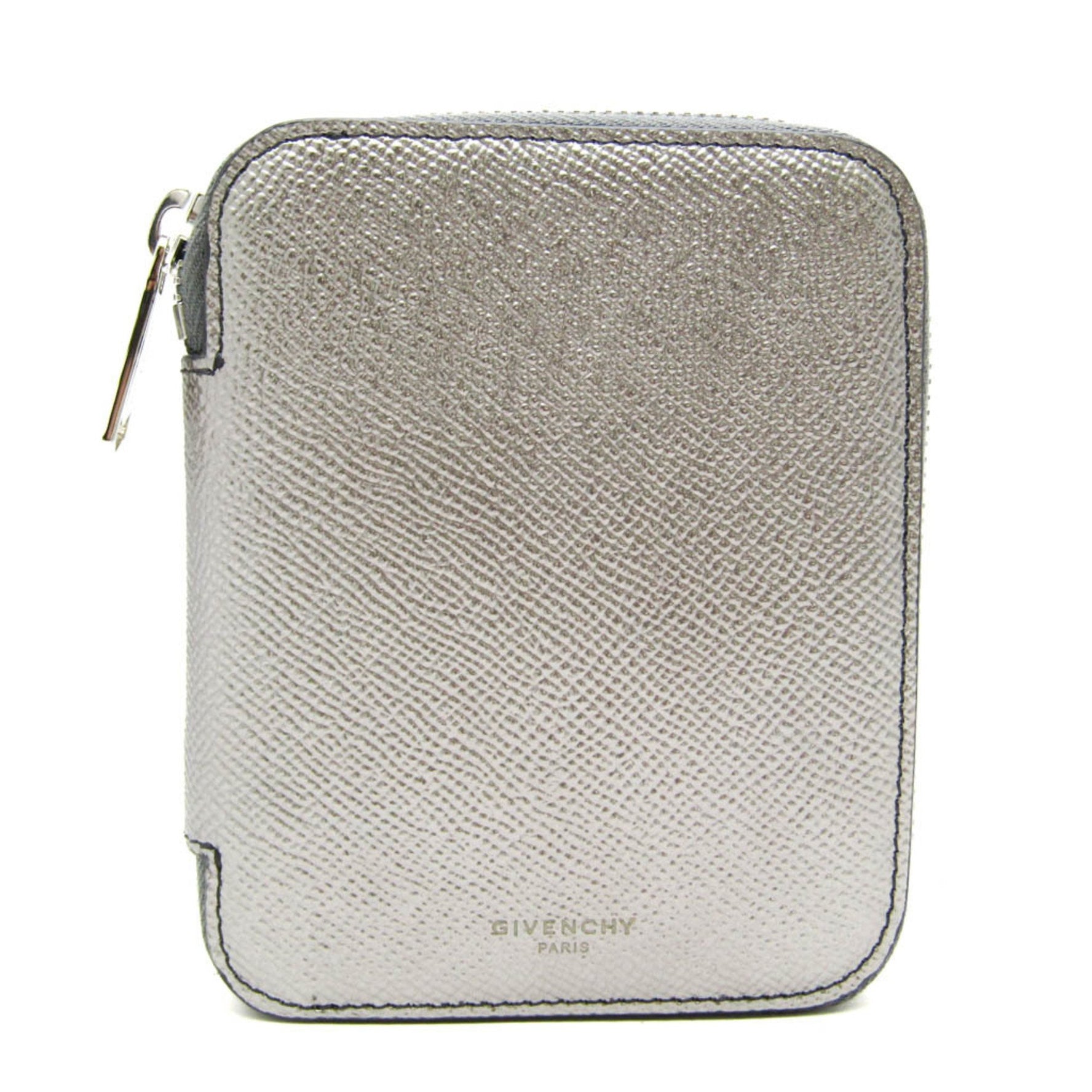 Givenchy Round zipper wallet Leather Middle Wallet (bi-fold) Gunmetal,Silver