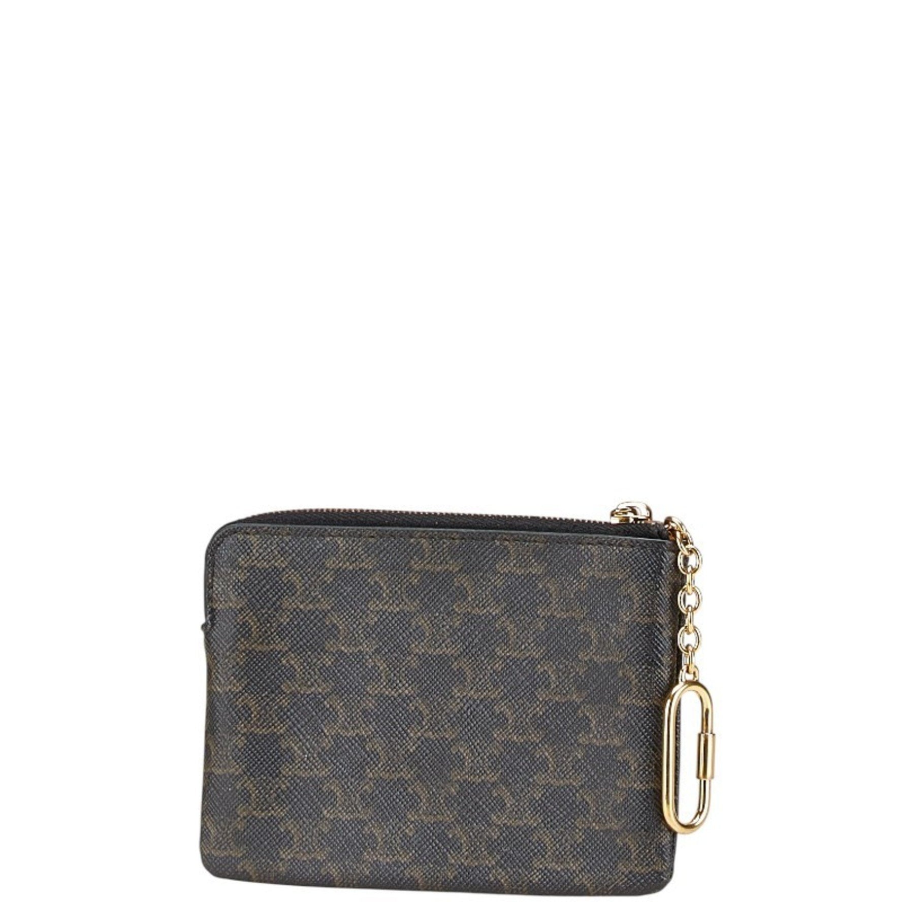 Celine Triomphe wallet/coin case in brown and black .