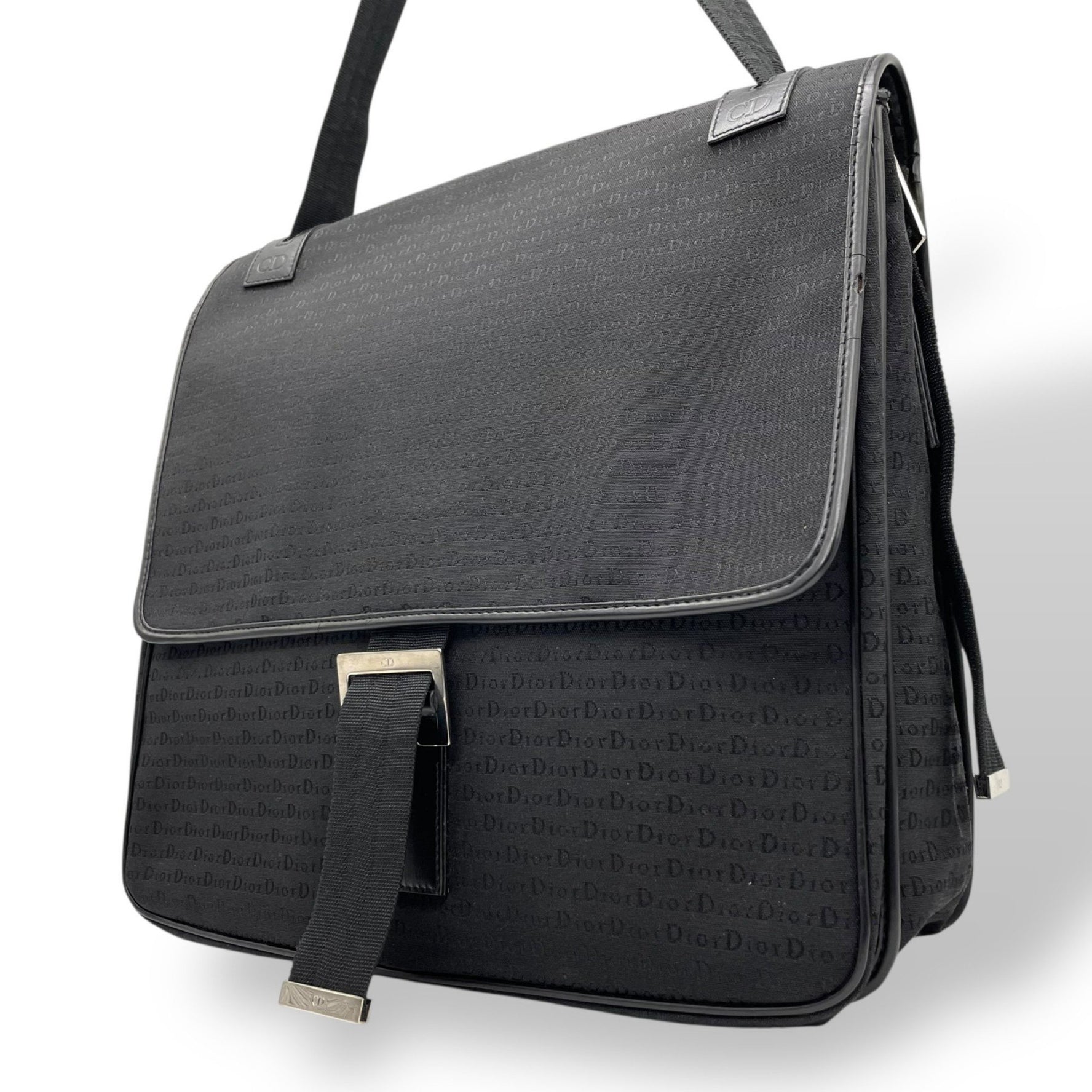 Christian Dior Shoulder Bag Messenger Black Logo Print Monogram Men's B