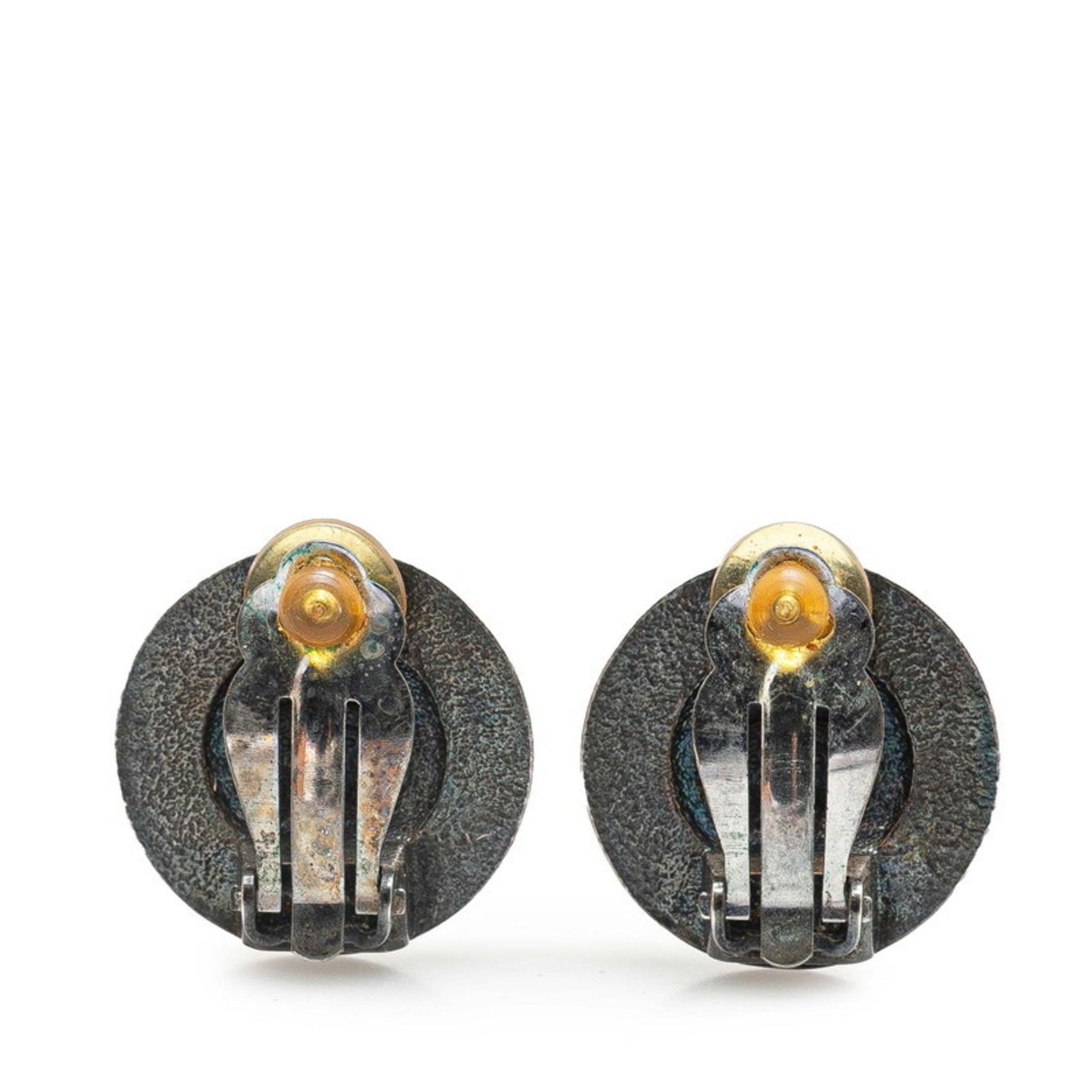 CHANEL Coco Mark Round Earrings in Metal