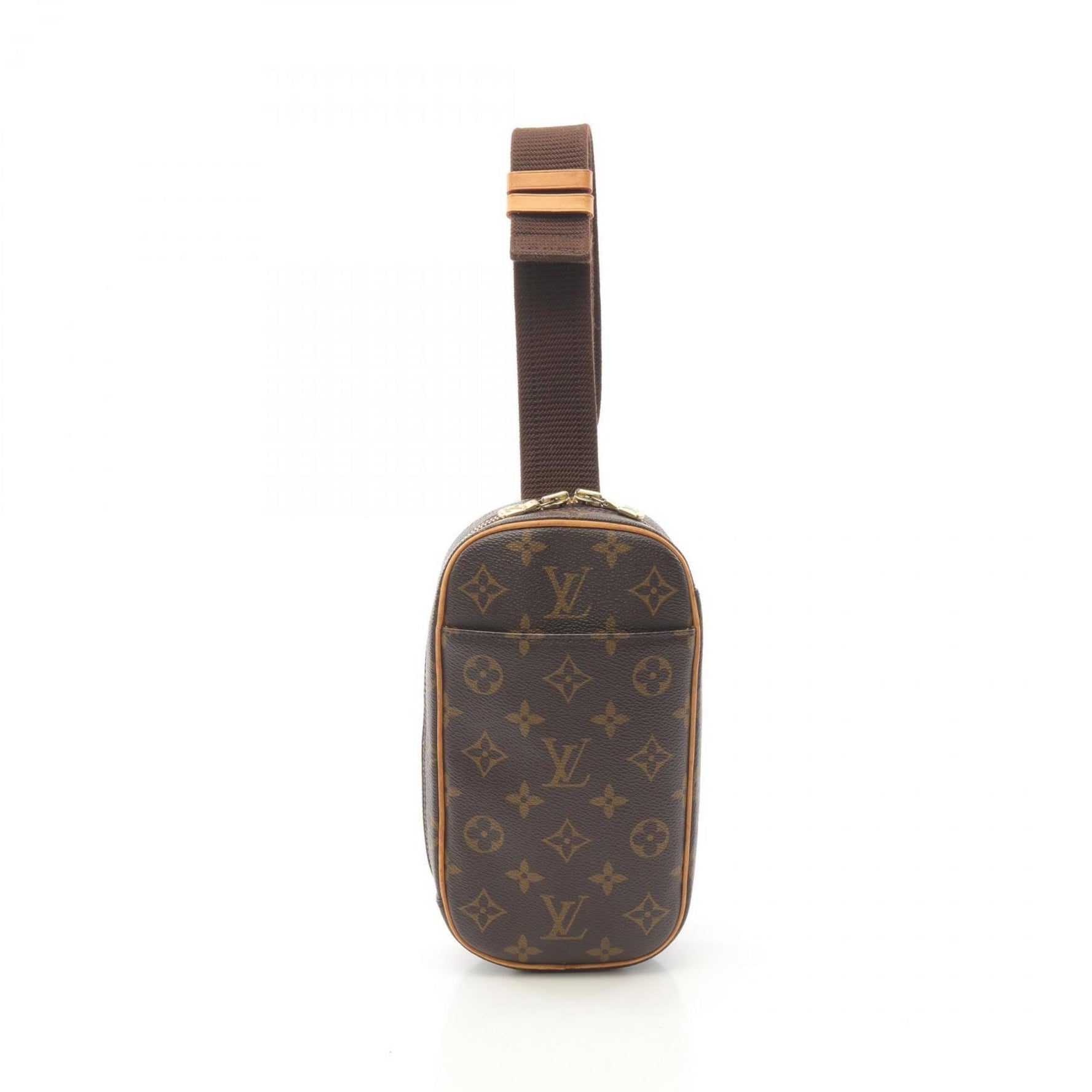 Louis Vuitton Pochette Ganju Waist Bag/Body Bag, Coated Canvas and Leather with Monogram Design, Brown, Women