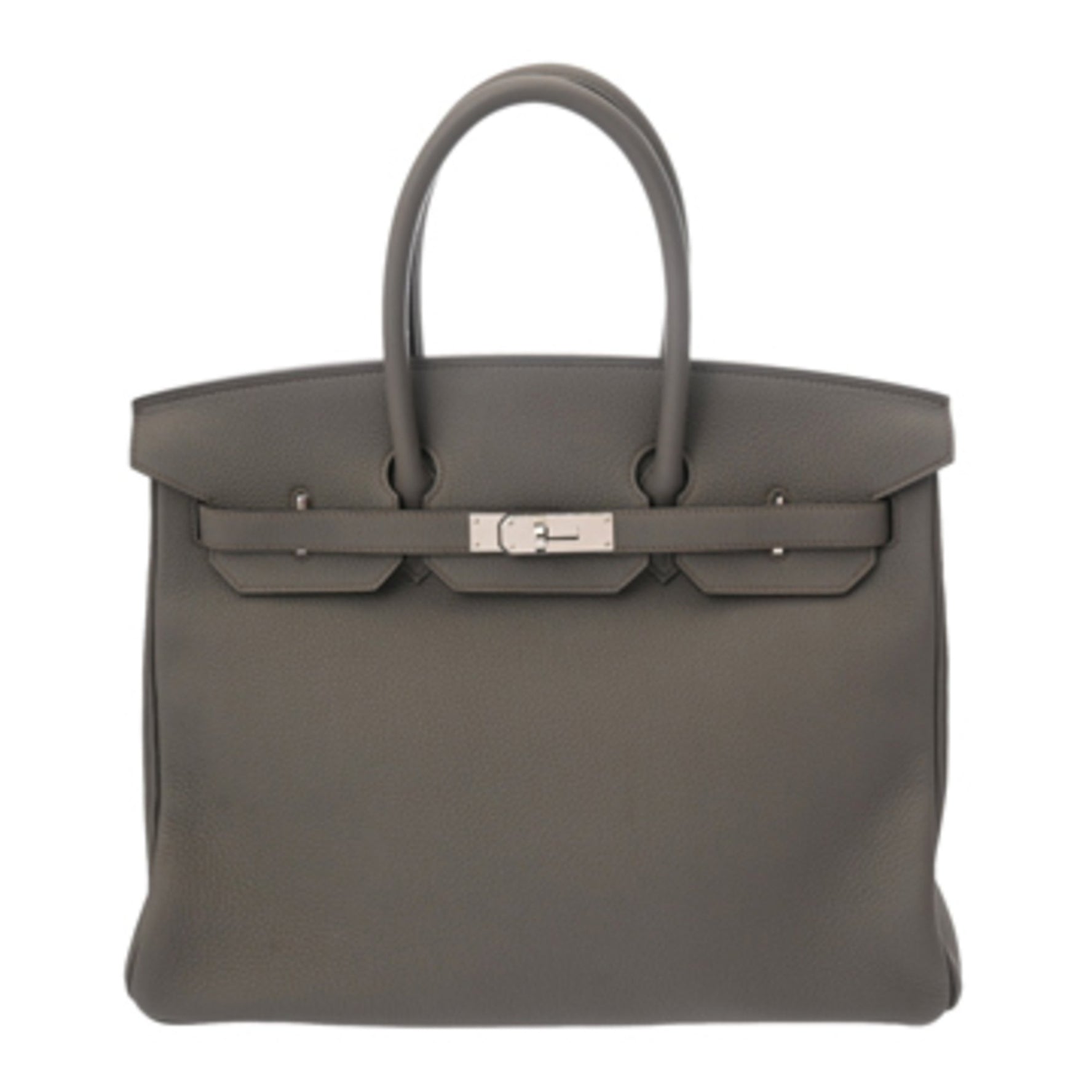 HERMES Birkin 35 Etain A Stamp (circa 2017) Unisex Togo Handbag