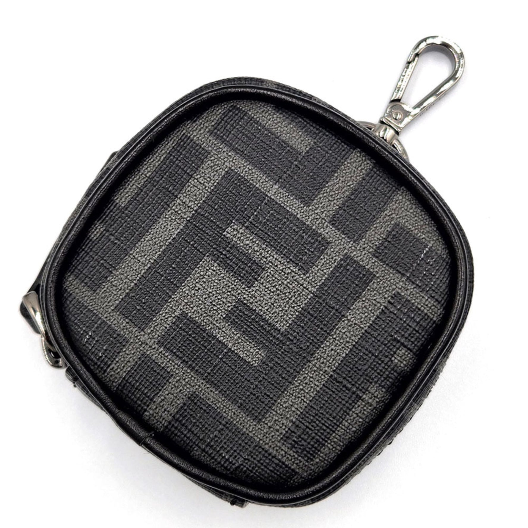 FENDI ZUCCA Mini Pouch Earphone Case Canvas Bag Charm Key Holder Women Men