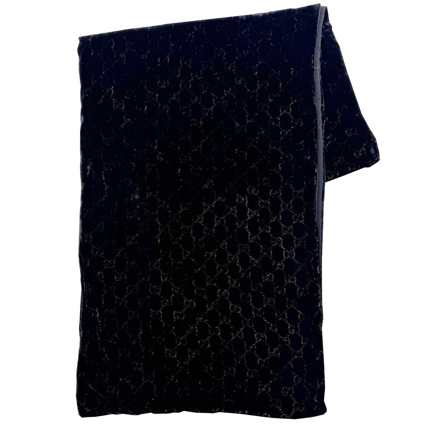 GUCCI GG-patterned velvet scarf with rayon and silk in black brown women.