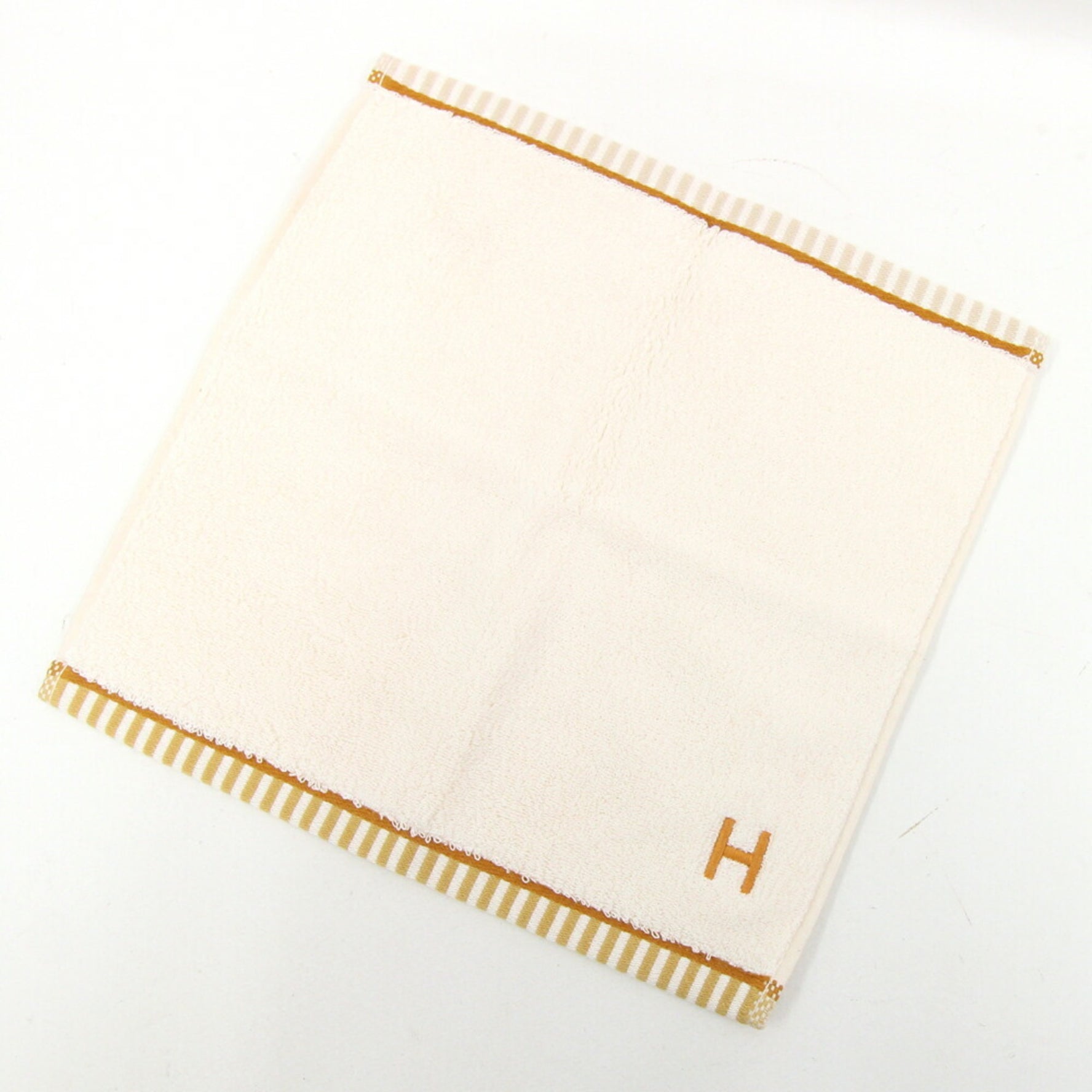Hermes Hand Towel Carre Vis Versa Nacre Tan 100% Cotton H