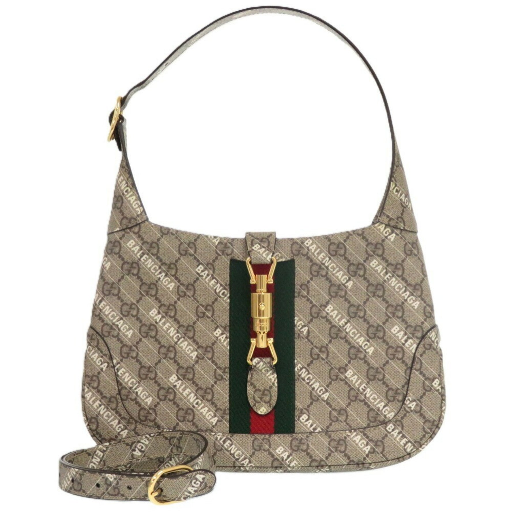 Like new Gucci x Balenciaga Jackie polyester cotton beige 0294 handbag GUCCI