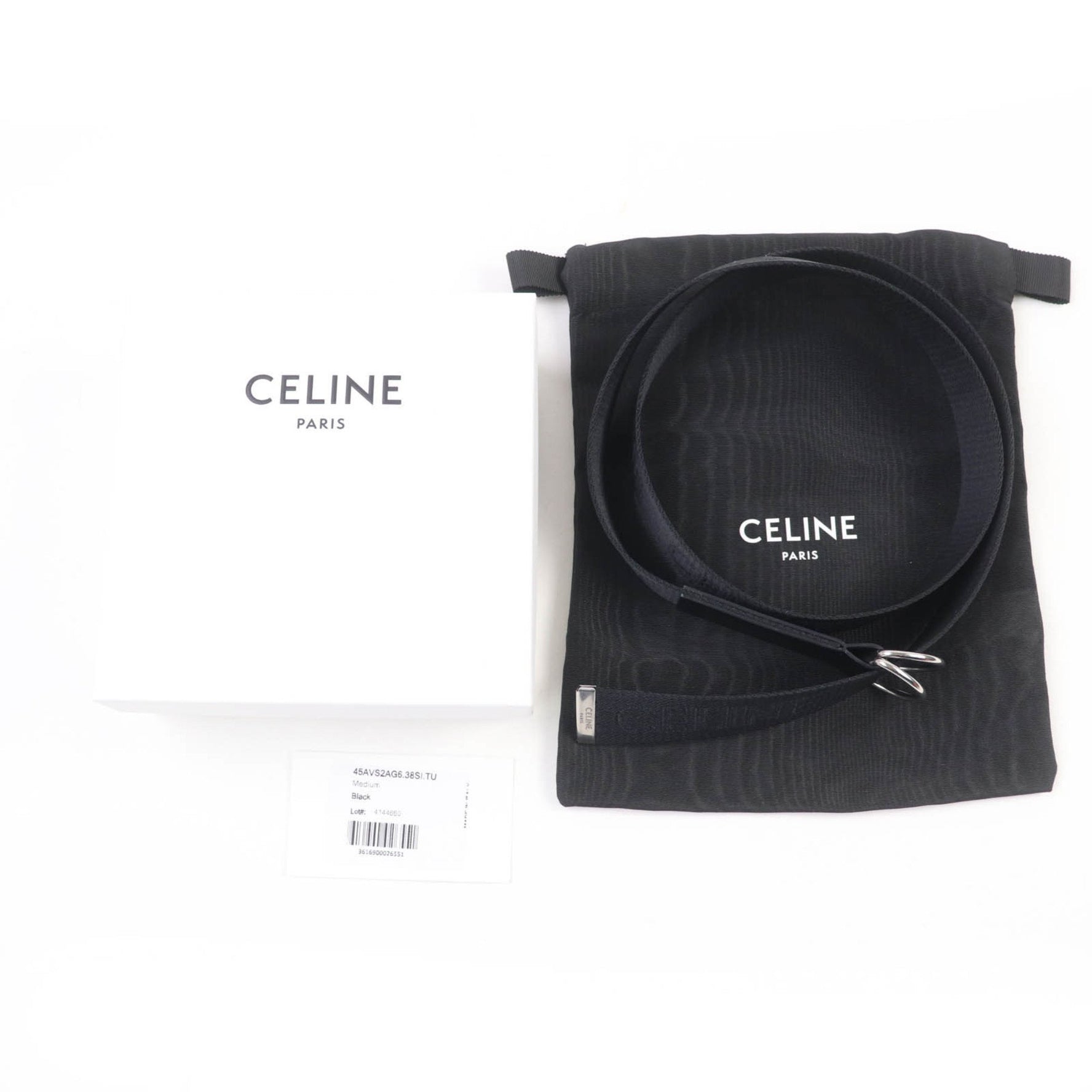 CELINE Logo Design Medium Double Ring Leather Belt in Made Italy, Includes Box and Dust Bag
