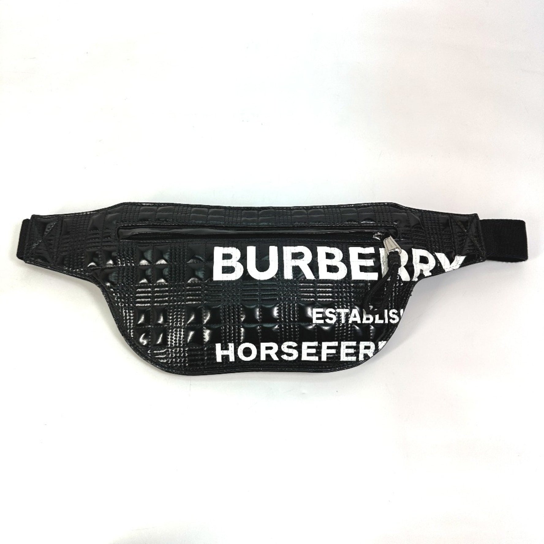 BURBERRY Logo BRUMMELL Horseferry Waist Bag/Crossbody Bag in Enamel, Men's, Black