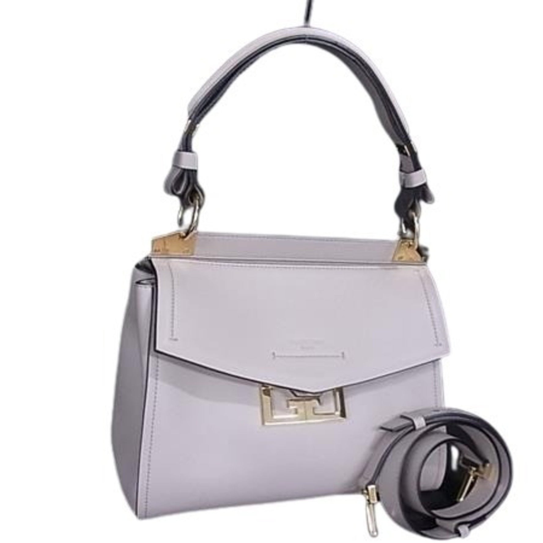 GIVENCHY Mystic Greige Leather Shoulder Bag