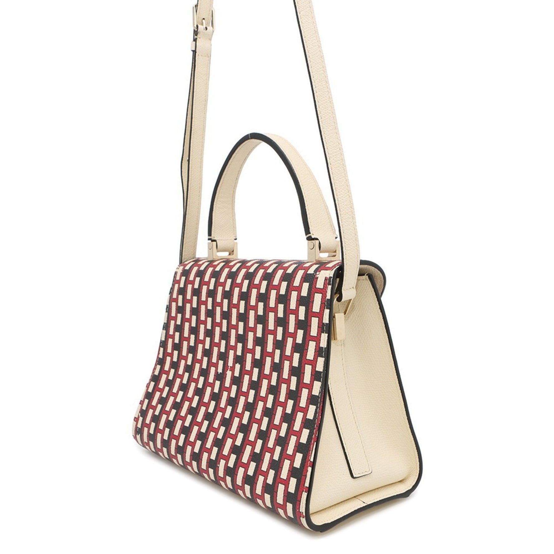 Valextra Handbag Iside Mini Leather 2way Shoulder Bag White