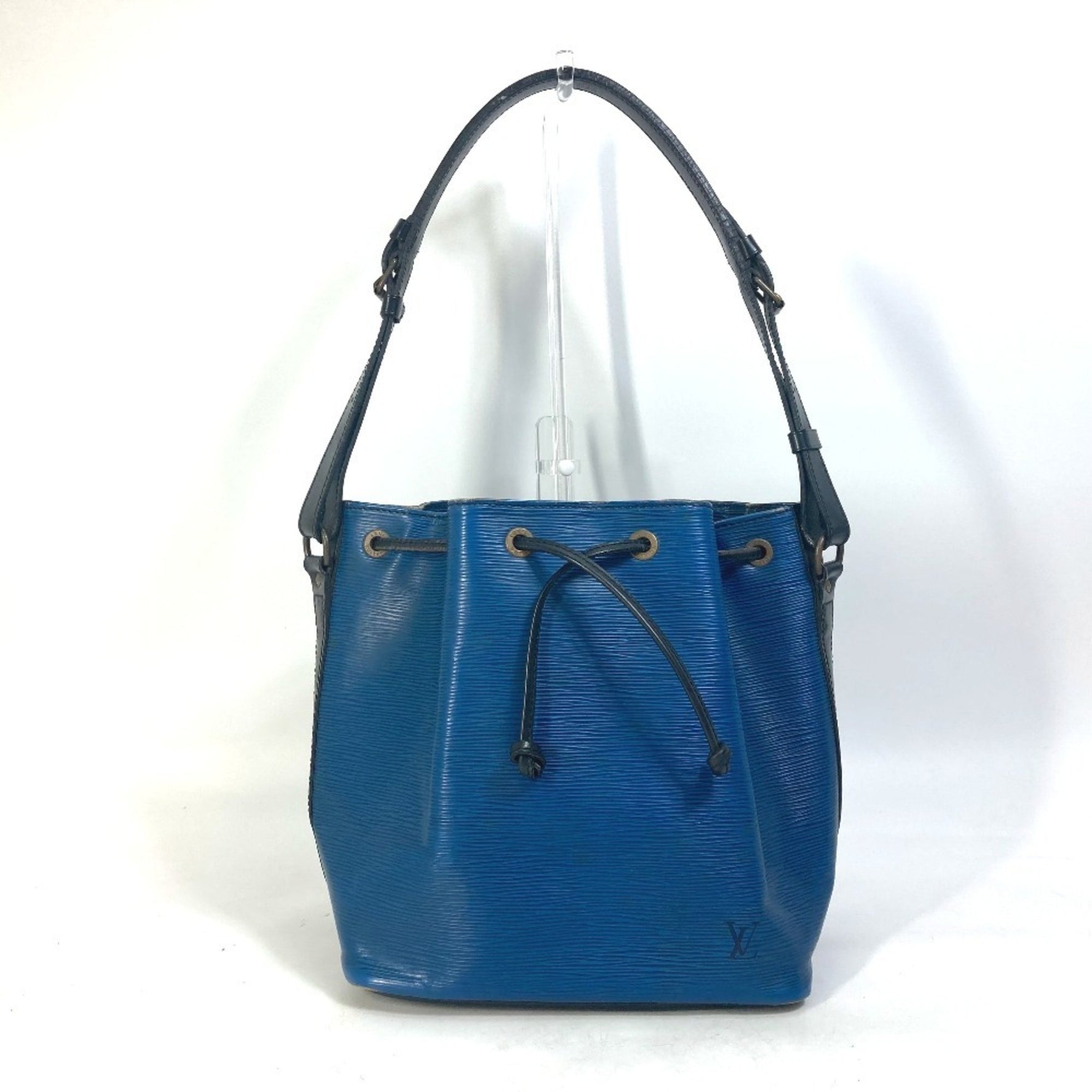 Louis Vuitton Epi Petit Noe Drawstring Bicolor Shoulder Bag Leather Toledo Blue