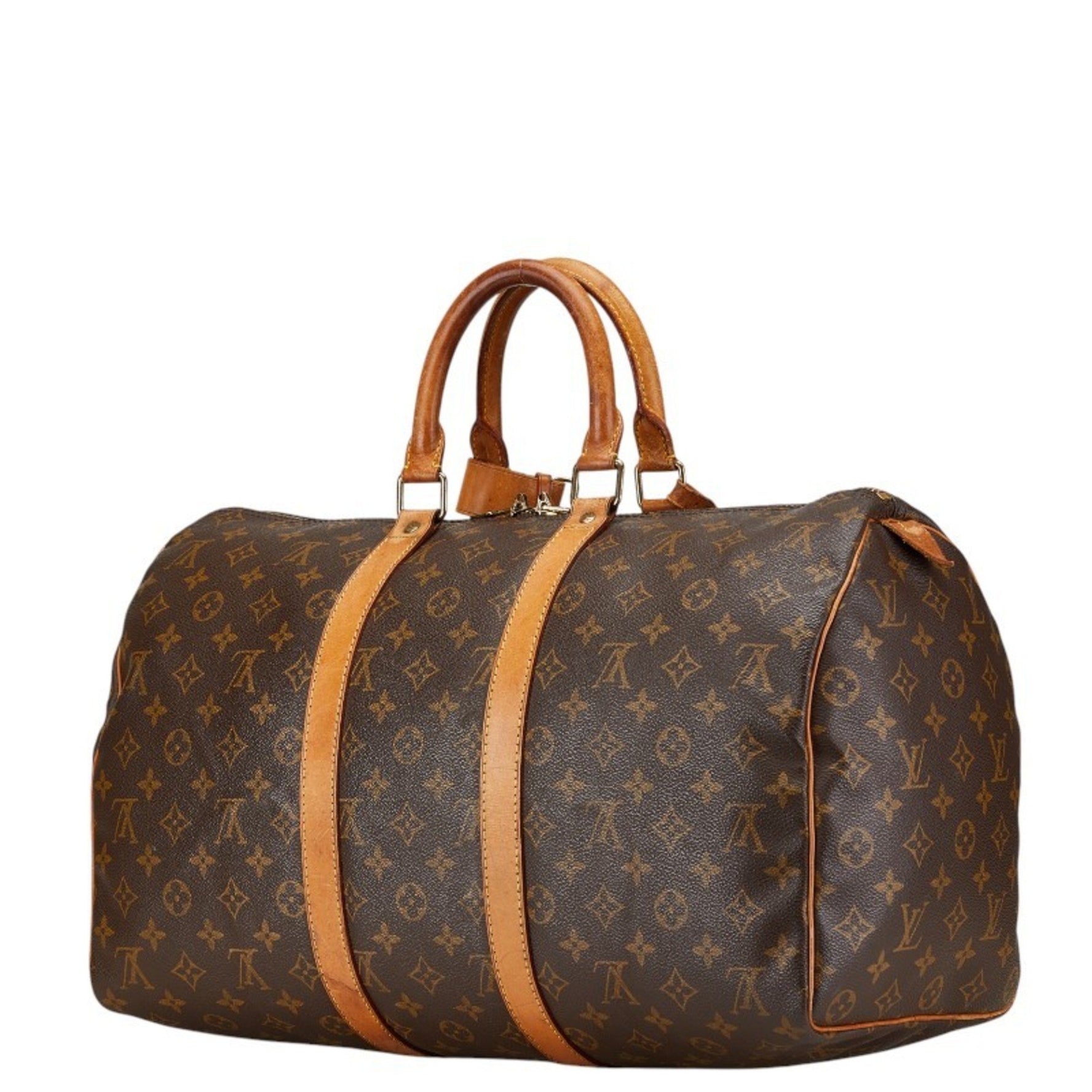 Louis Vuitton Monogram Keepall 45 Boston Bag PVC Leather