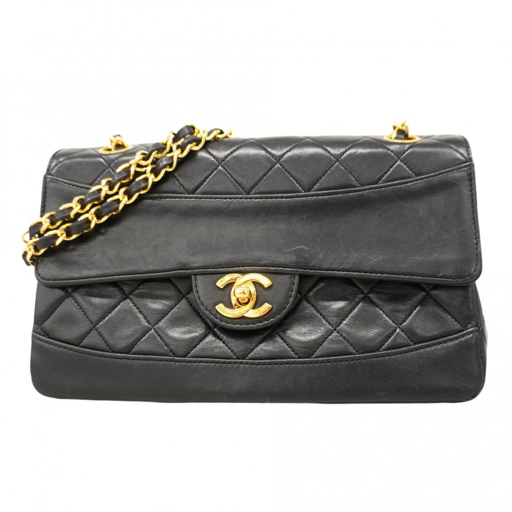Chanel Shoulder Bag Matelasse W Chain Lambskin