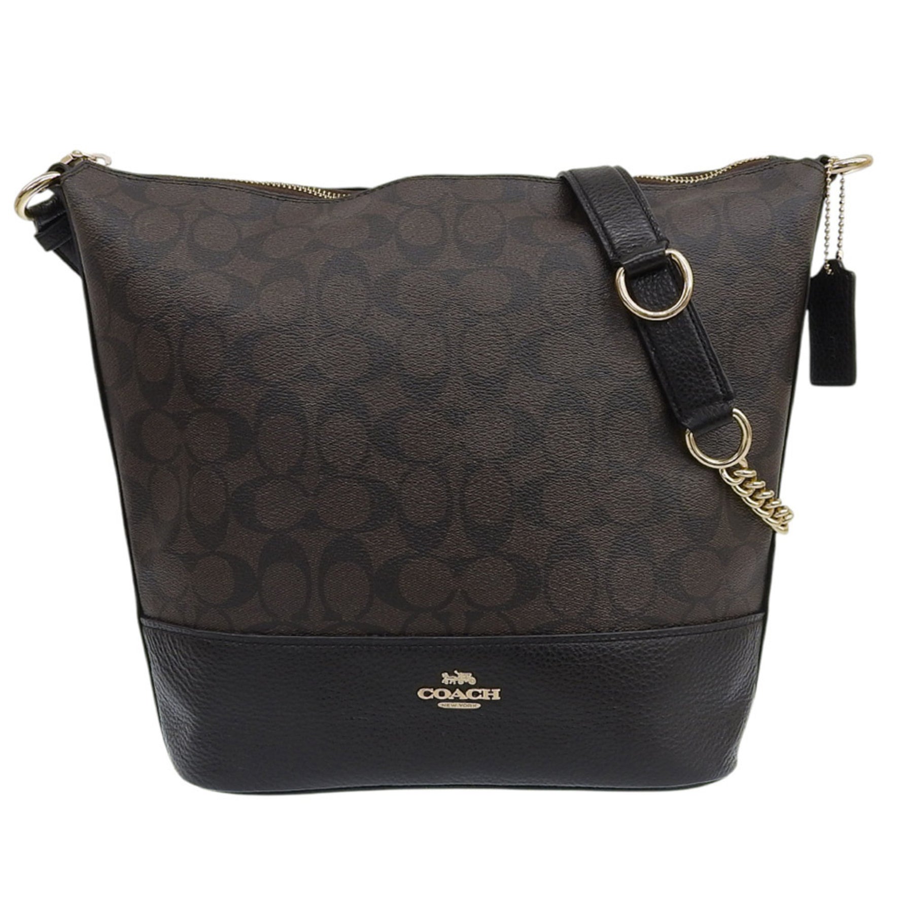 Coach Signature Chain Shoulder Bag Brown/Black