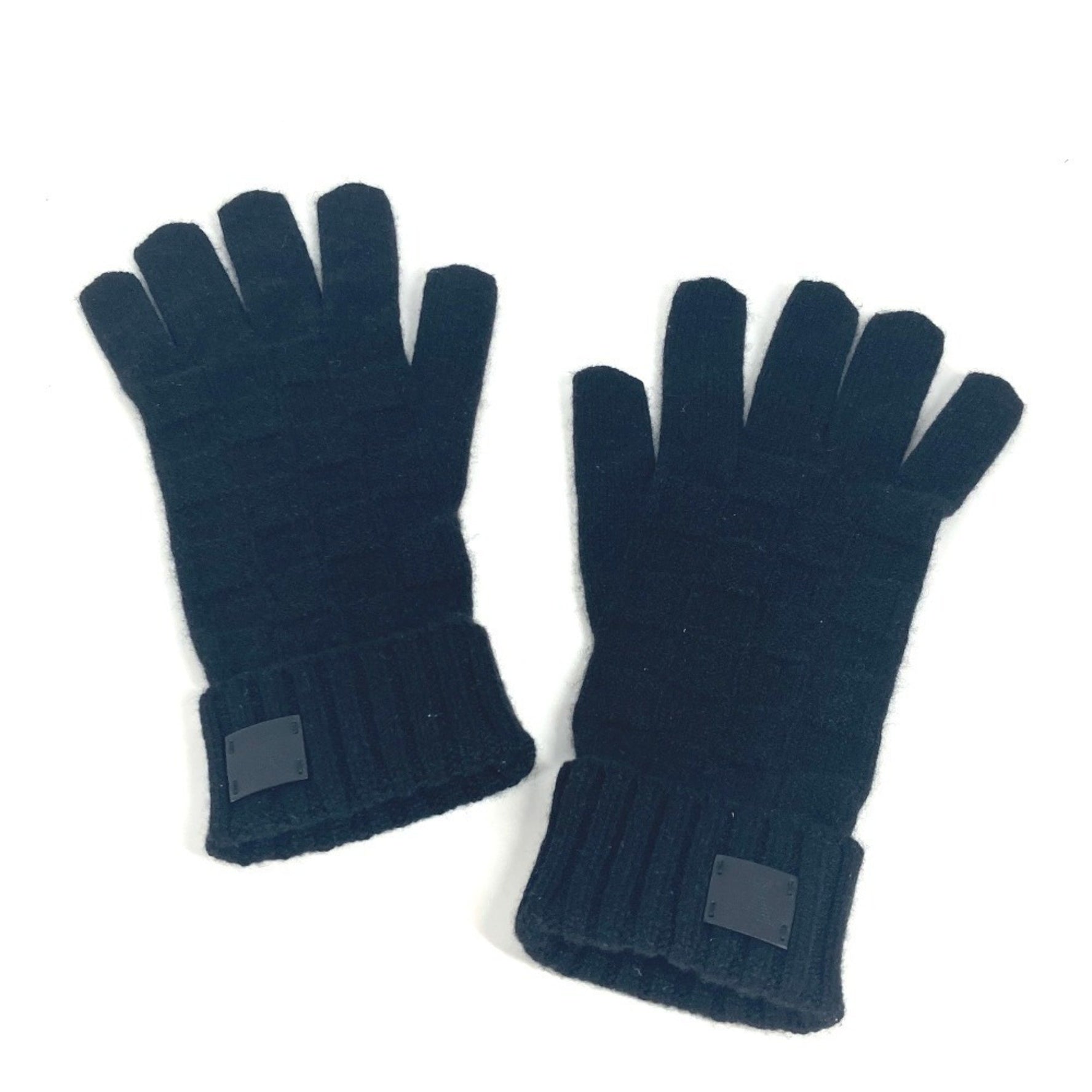 Louis Vuitton Leather Patch Gon Helsinki Damier Gloves Cashmere