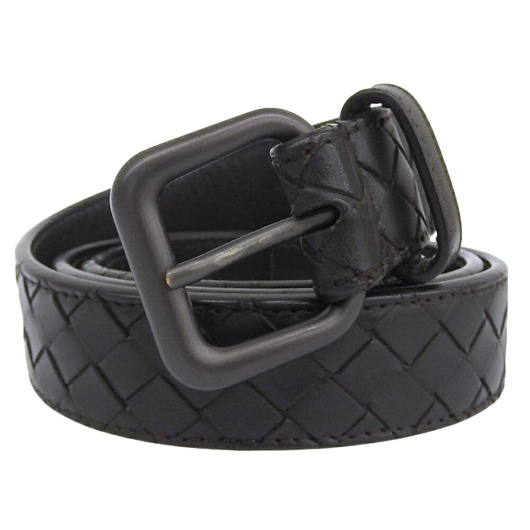 Bottega Veneta Intrecciato Waist Belt, Leather, Dark Brown