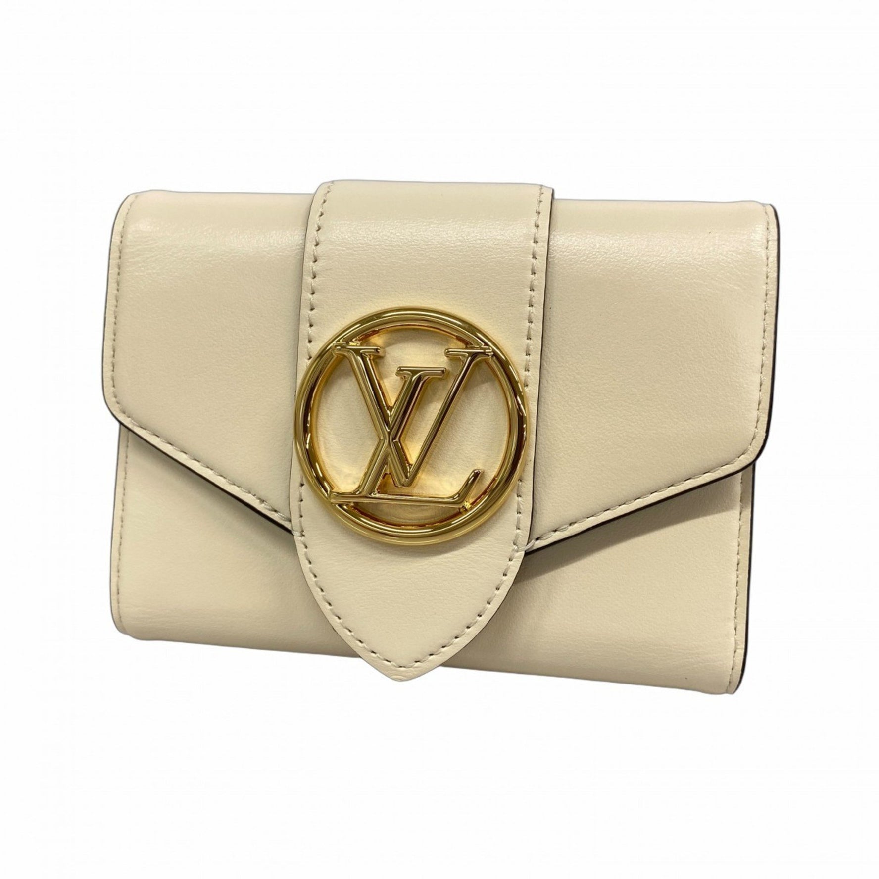 Louis Vuitton Tri-fold Wallet Portefeuille LV Pont Neuf Crème