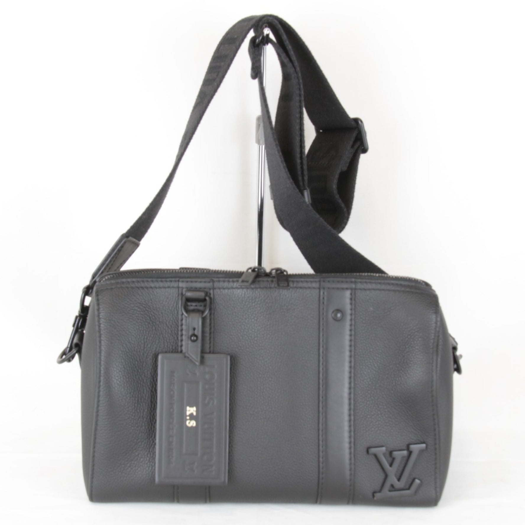LOUIS VUITTON Aerogram City Keepall Shoulder Bag, Leather, Compact