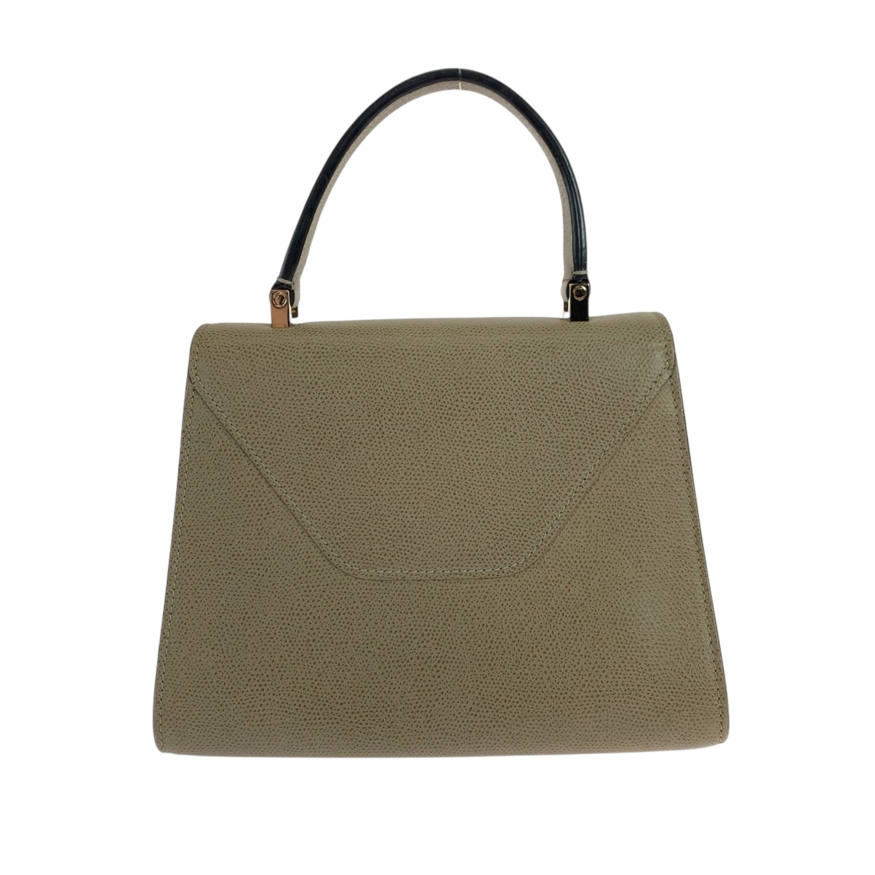 Valextra Mini Iside Oyster Grey Gold Hardware Leather WBES0036028LOC99MO Shoulder Bag Handbag 2way Women's