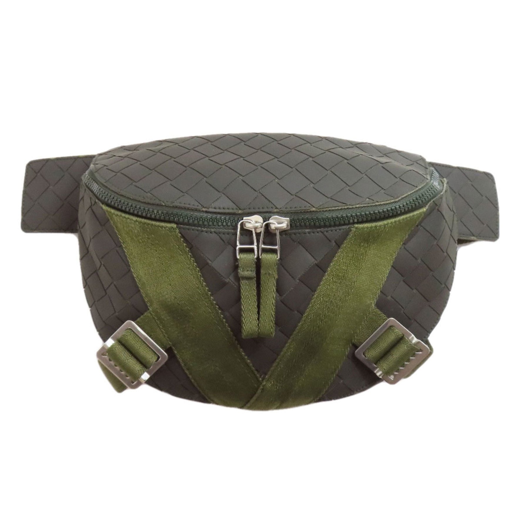 Bottega Veneta New Rubber Intrecciato Body Bag Canvas