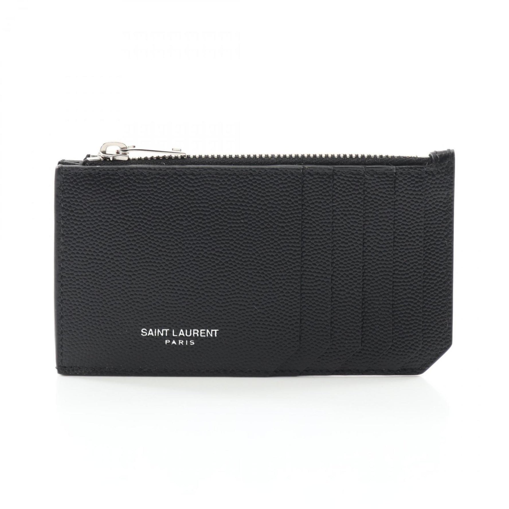 Saint Laurent Fragment Zip Pouch Wallet/Coin Case Wallet Leather Men's Women's Black 609362BTY0N1000