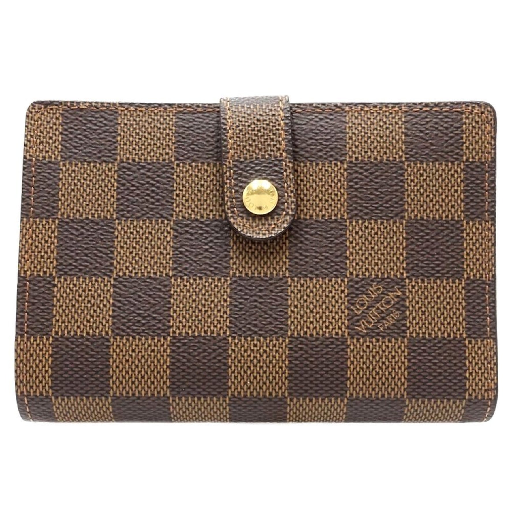 Louis Vuitton Damier Bi-fold Wallet Porto Monnaie Viennois Ebene
