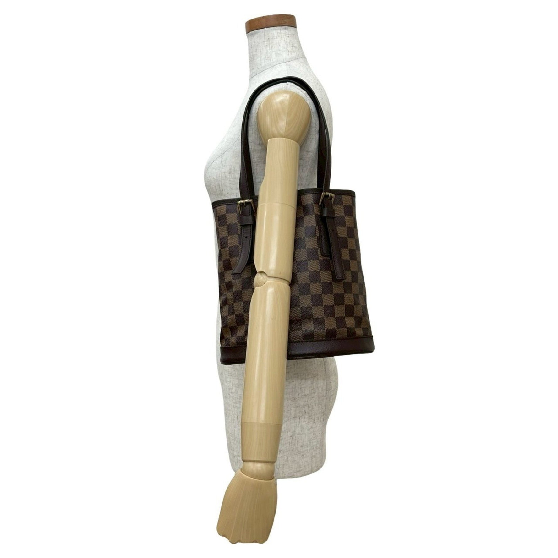 LOUIS VUITTON Vintage Mare Damier Leather Tote Bag/Semi-Shoulder Bag