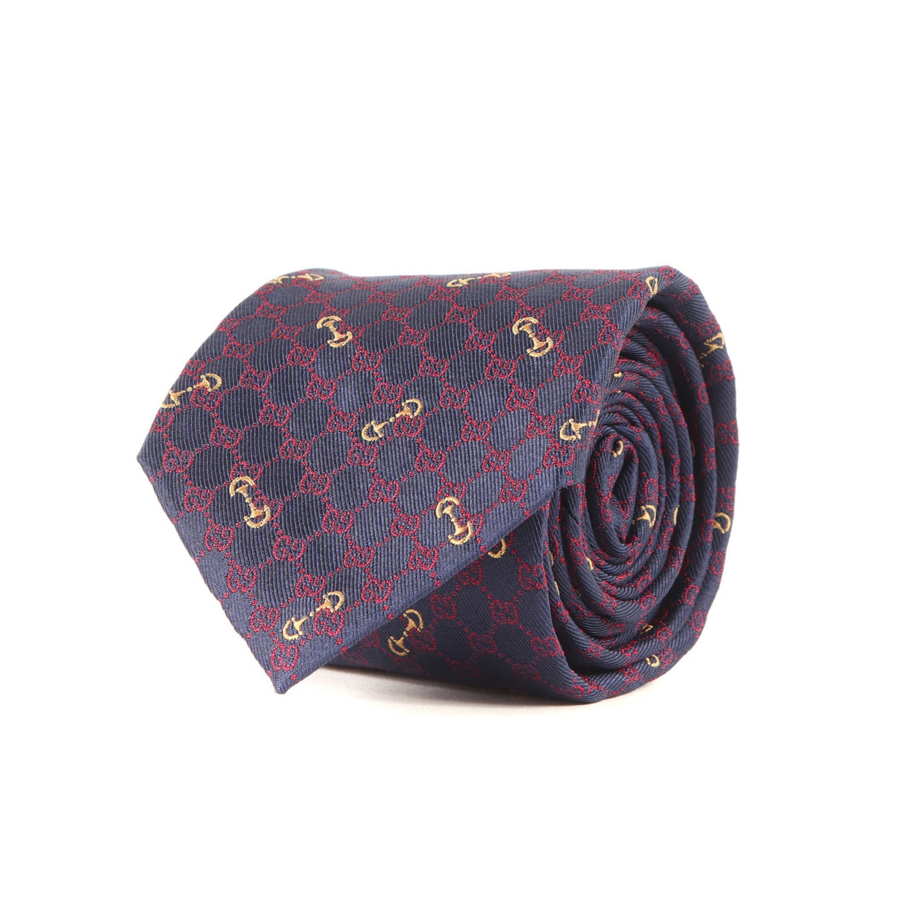 GUCCI 2025 Spring/Summer Collection GG Silk Jacquard Tie Blue/Red, Size: 148 x