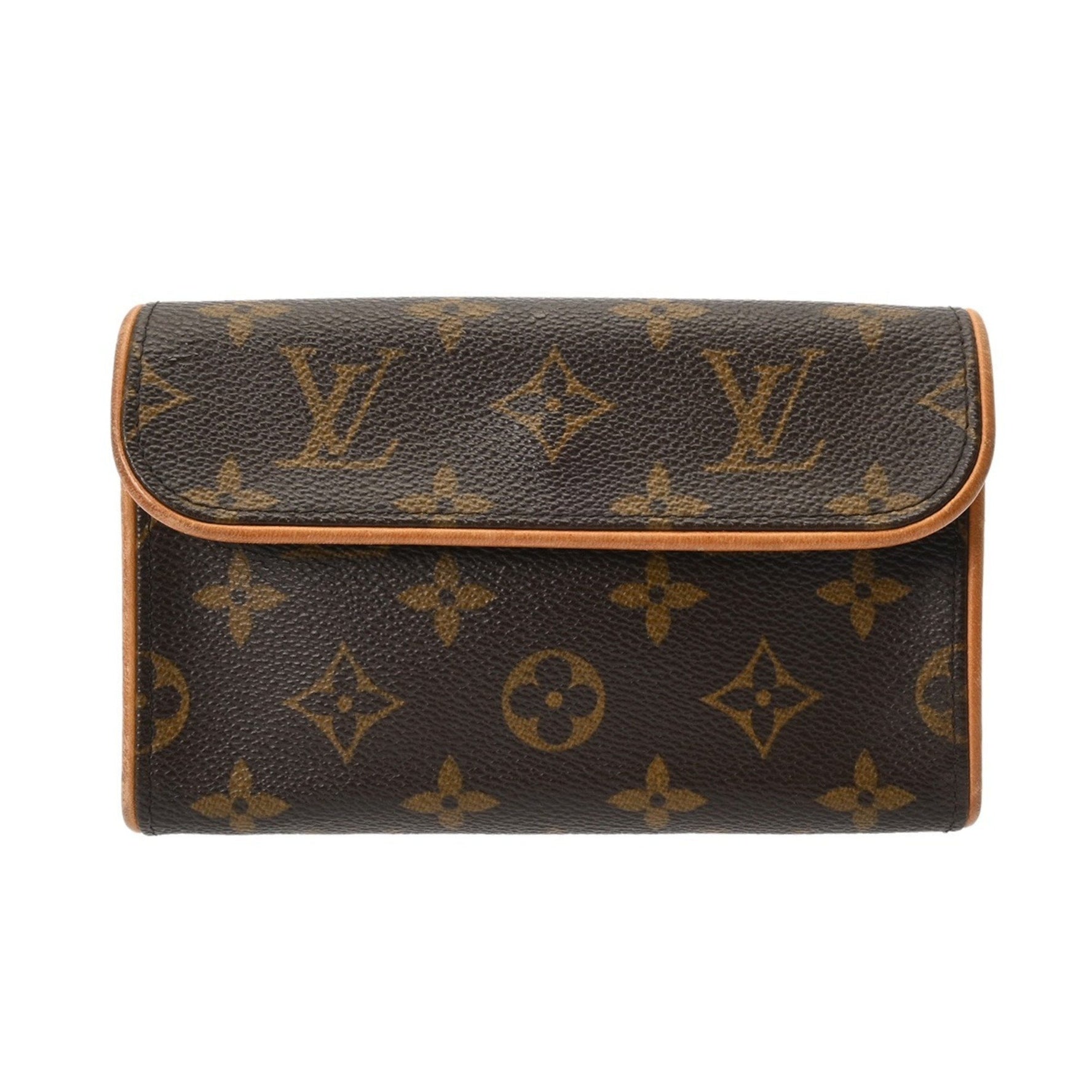 LOUIS VUITTON Monogram Florentine Pochette with Belt, Brown, Canvas Waist Bag, Condition: B, Pre-owned, Ginzo
