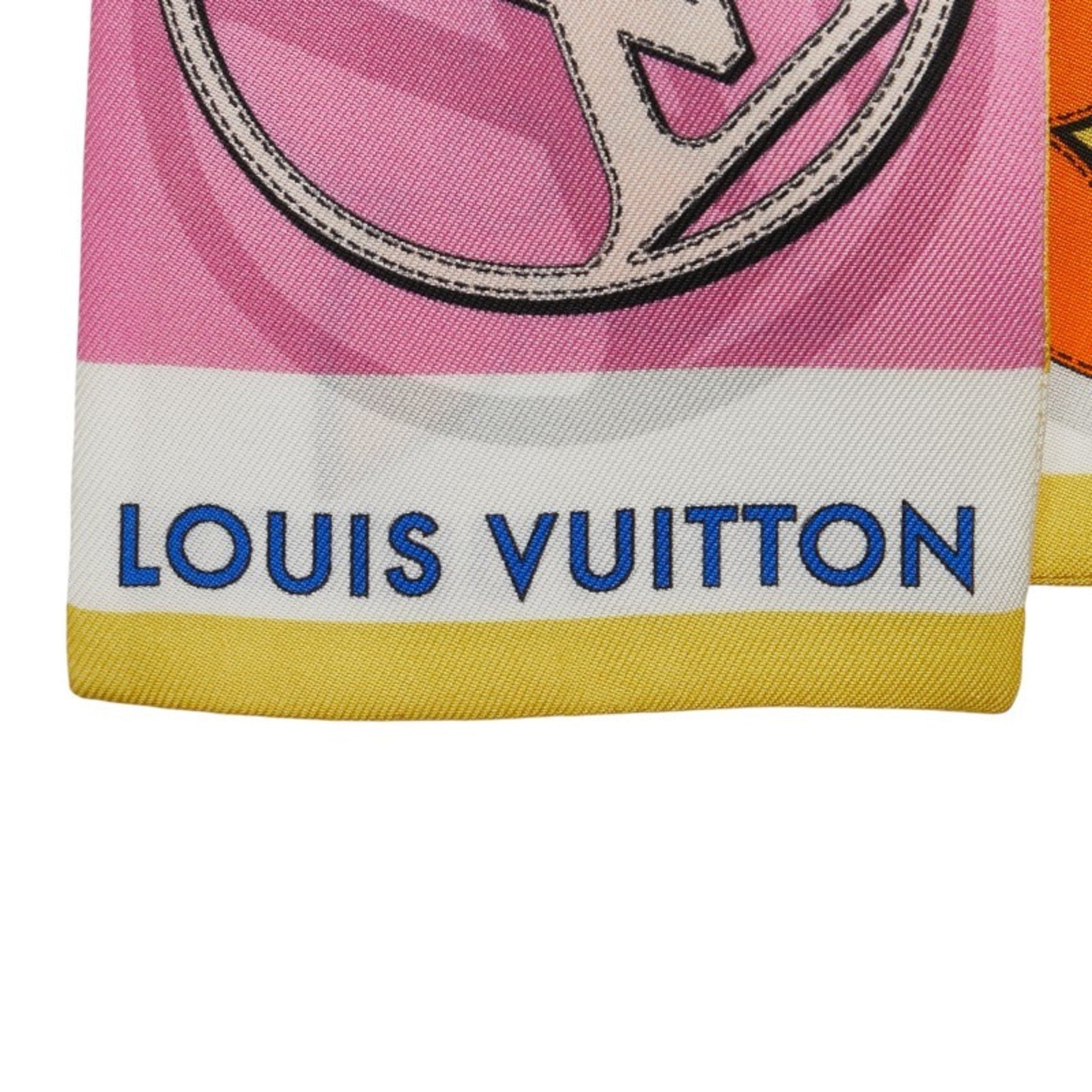 Louis Vuitton Monogram Bandeau Scarf Pink, Yellow, and Multicolor Silk LOUIS VUITTON