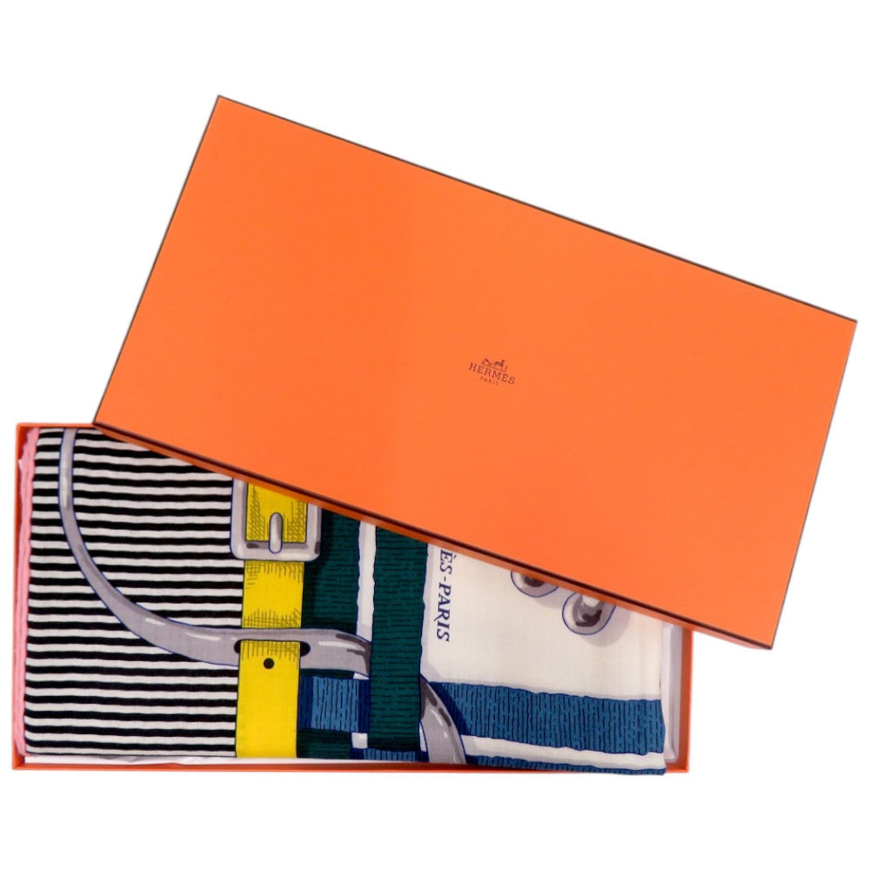 Like new Hermès Carre Jean 140 MORS A JOUETS horse bit, cashmere and silk, black scarf/muffler, 1380 HERMES