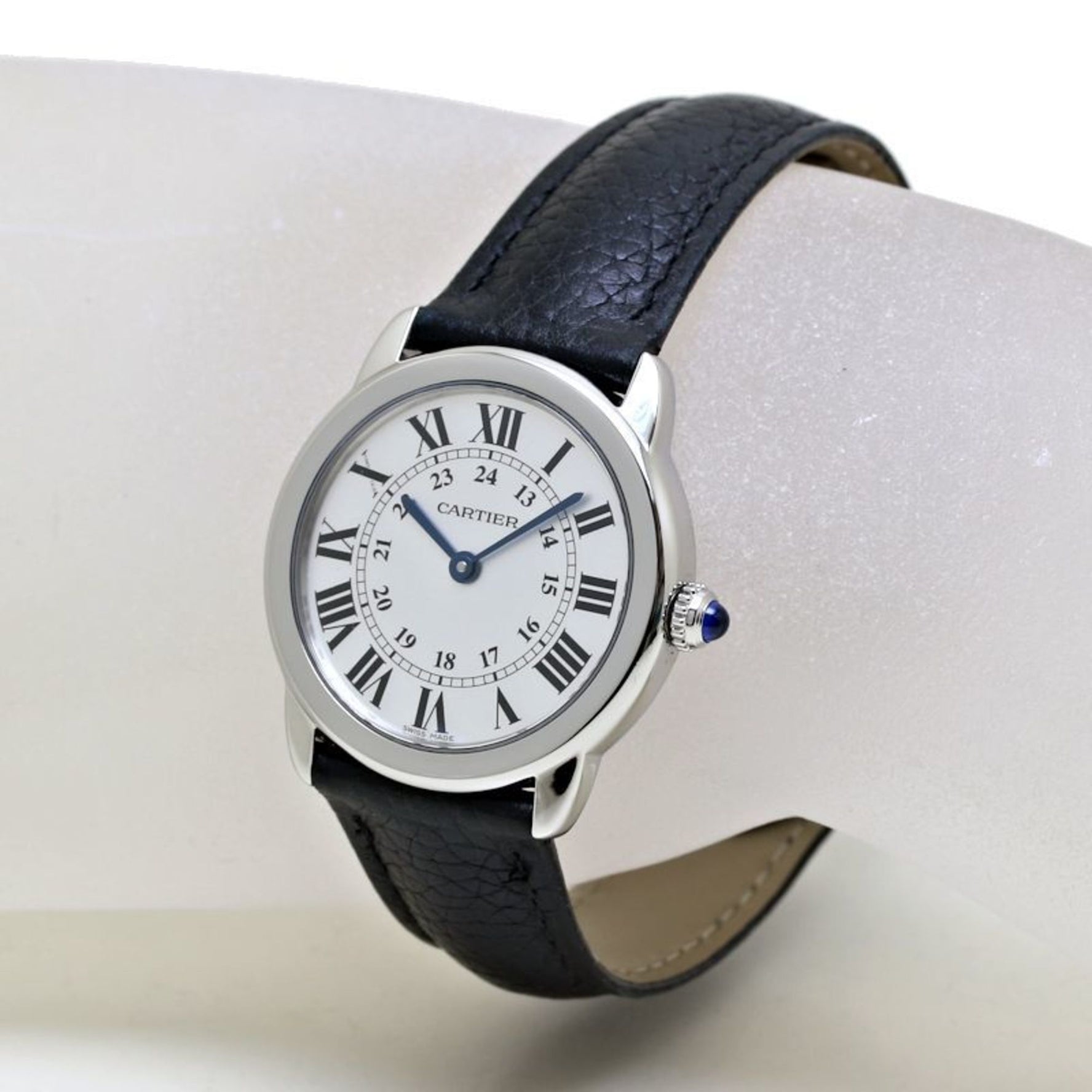 CARTIER Rondo Solo SM WSRN0019 Stainless Steel x Leather Ladies Watch