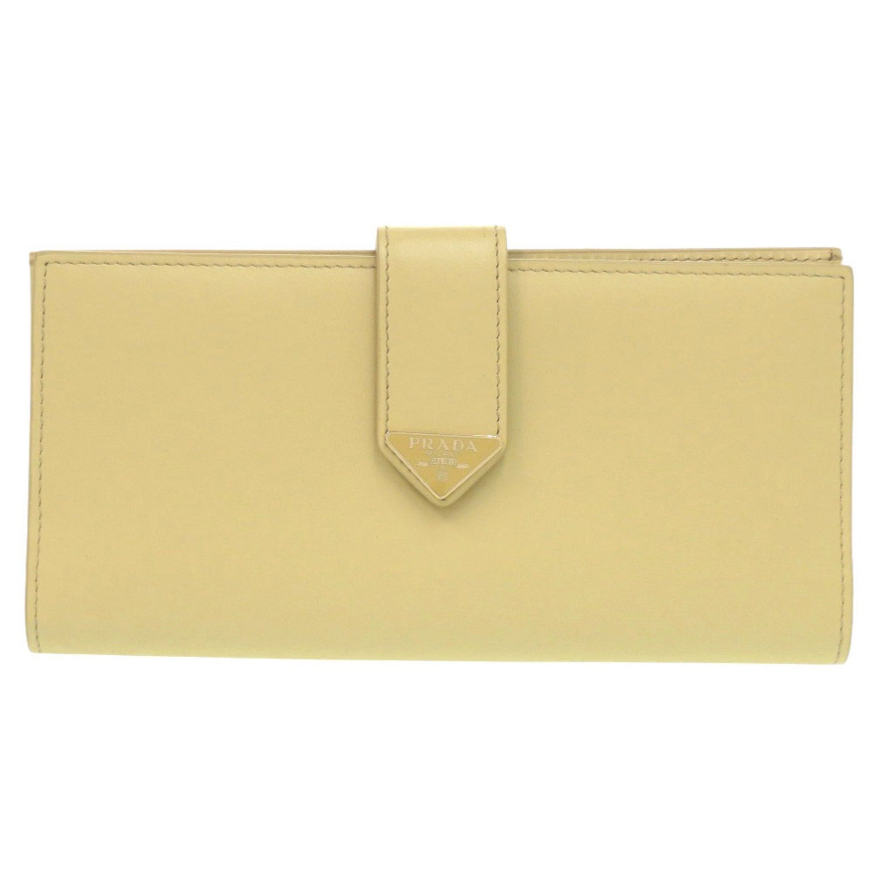 Prada Triangle Logo Leather Long Wallet 0615