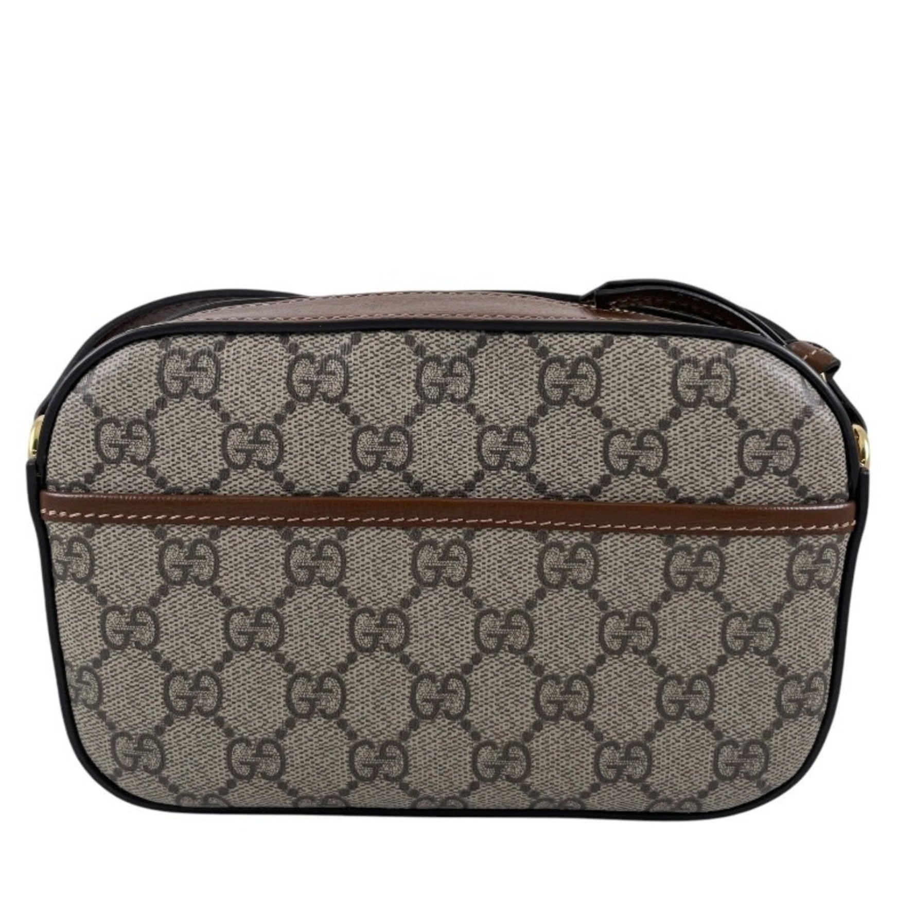 GUCCI Horsebit Shoulder Bag, Women's 1955 Mini GG Pattern, Beige