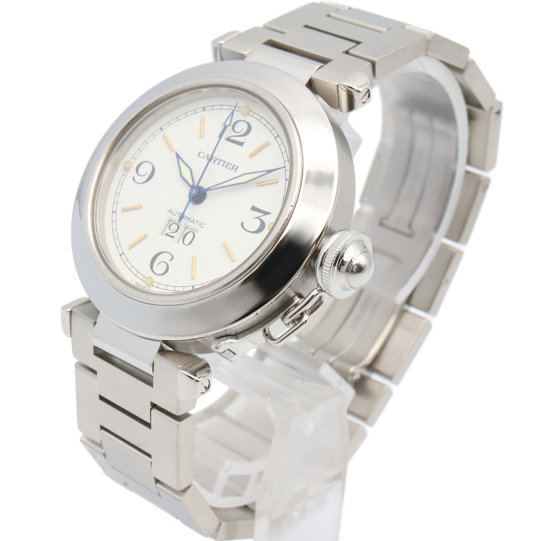 Cartier Pasha C Big Date Watch, Stainless Steel, White