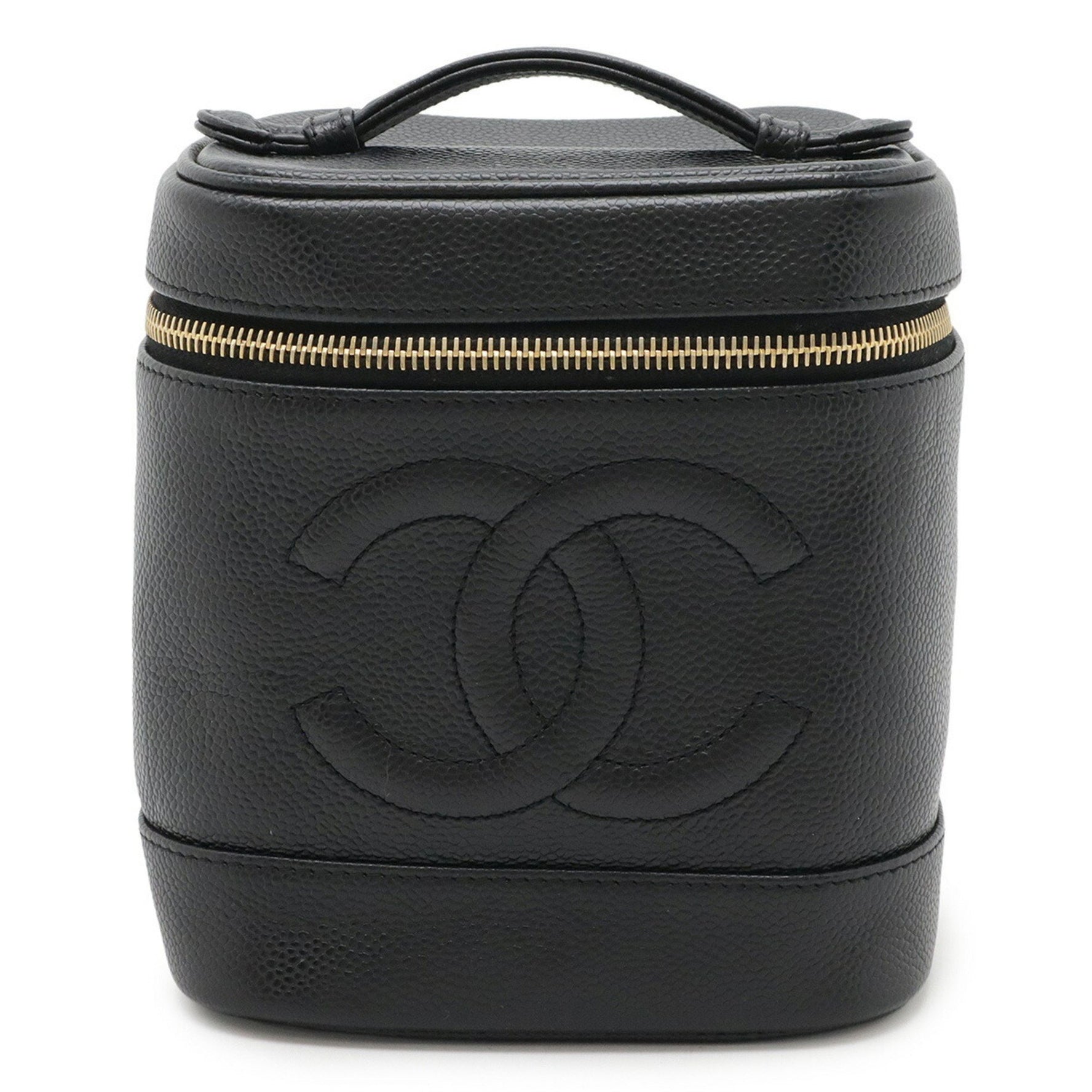 CHANEL Coco Mark Vanity Bag, Handbag, Pouch, Caviar Leather
