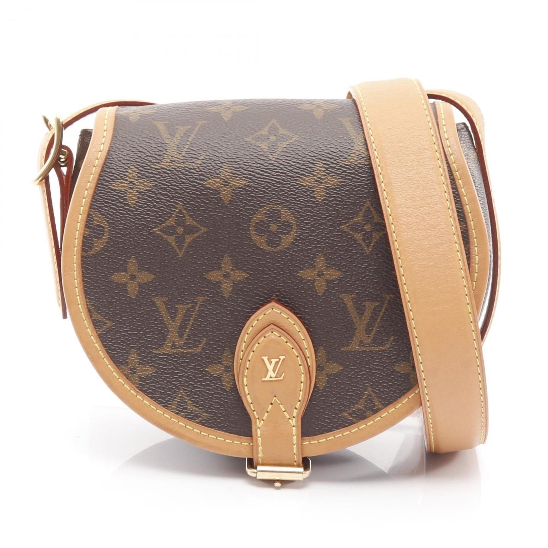 Louis Vuitton Tan Blanc Monogram Shoulder Bag, Coated Canvas and Leather, Brown