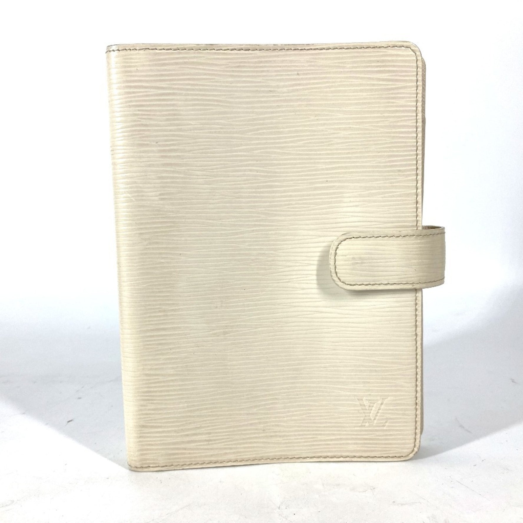 Louis Vuitton Epi Agenda MM Stationery Notebook Cover Leather Ivory White