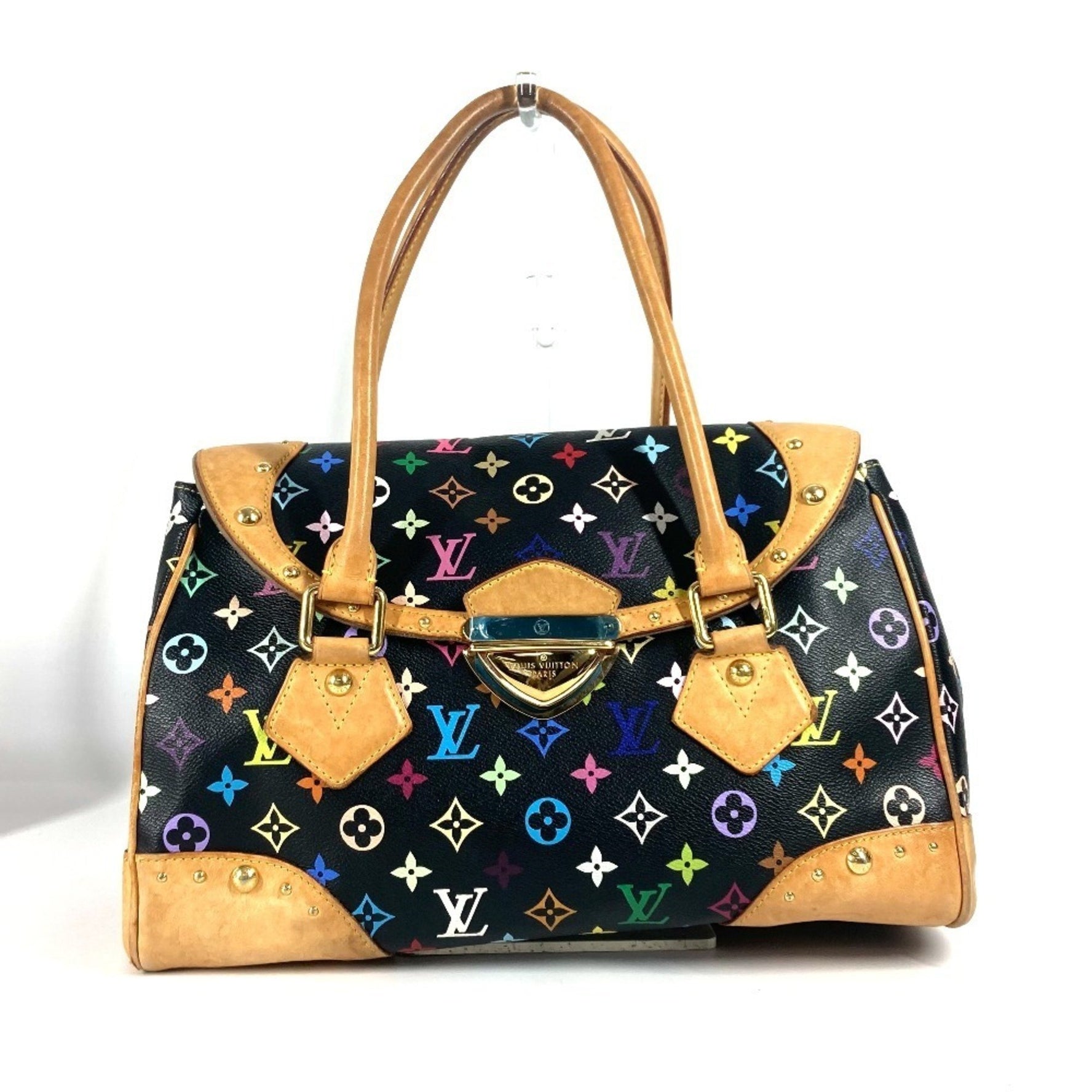 Louis Vuitton Monogram Multicolor Beverly GM Bag Flap Handbag Tote Shoulder Canvas Noir Black